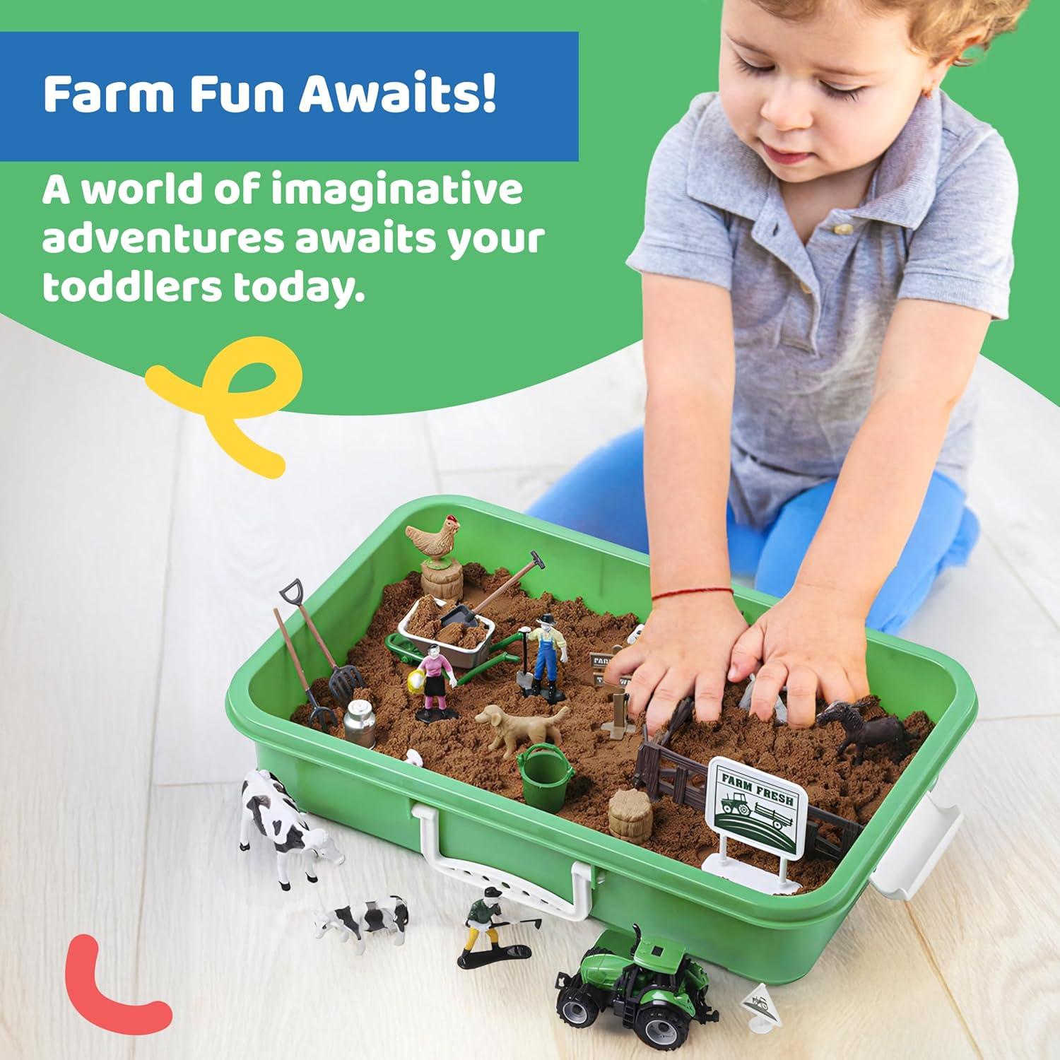 Juego de Arena Dazmers - Set de 28 Piezas de Granja