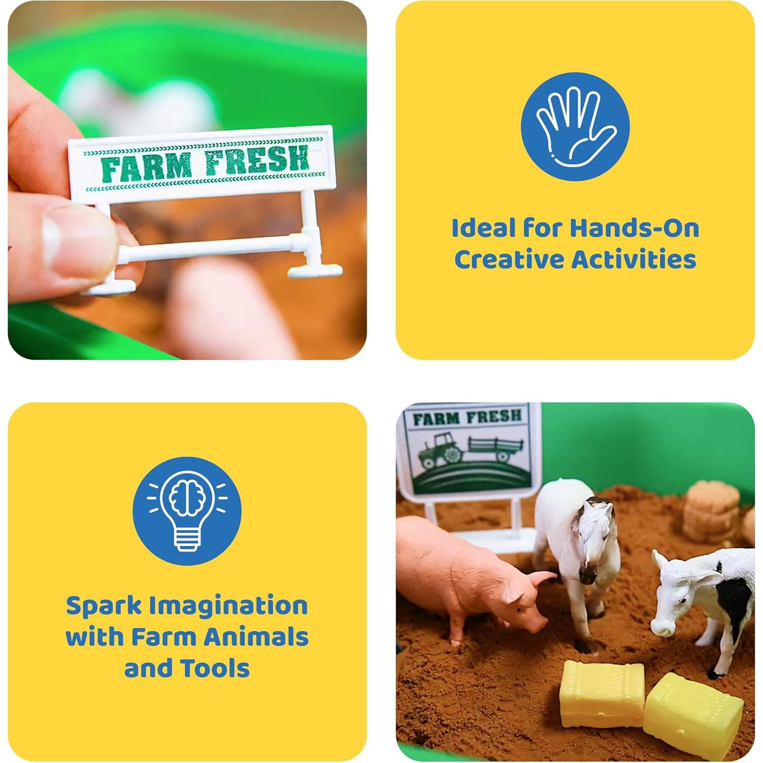 Juego de Arena Dazmers - Set de 28 Piezas de Granja