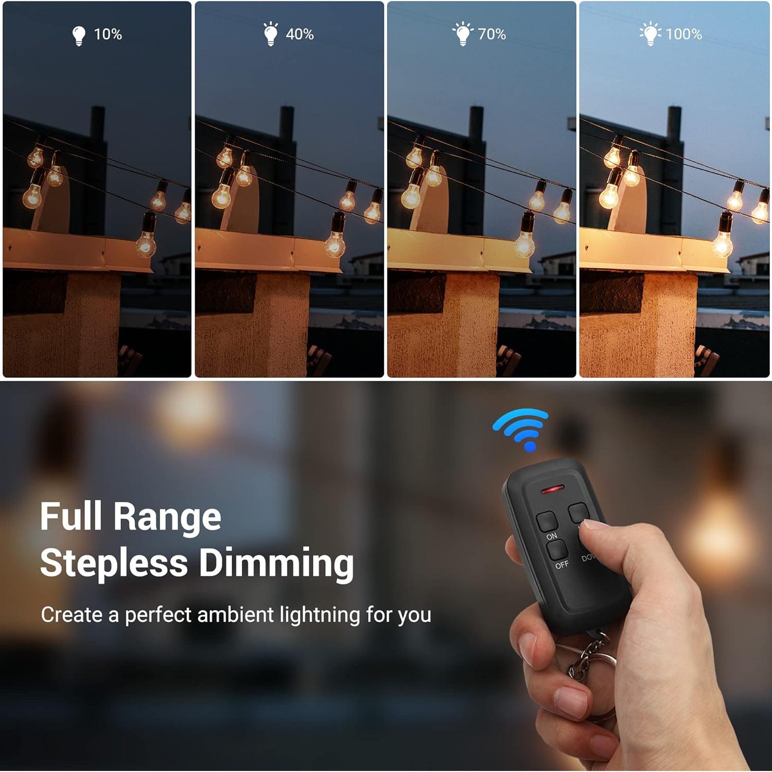 Regulador de Luces de Cuerda DEWENWILS con Control Remoto 30.48m