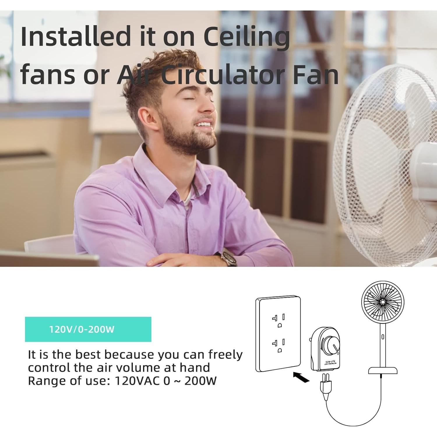 Regulador Enchufable SHENZHEN 330A para Lámparas y Ventiladores 120V