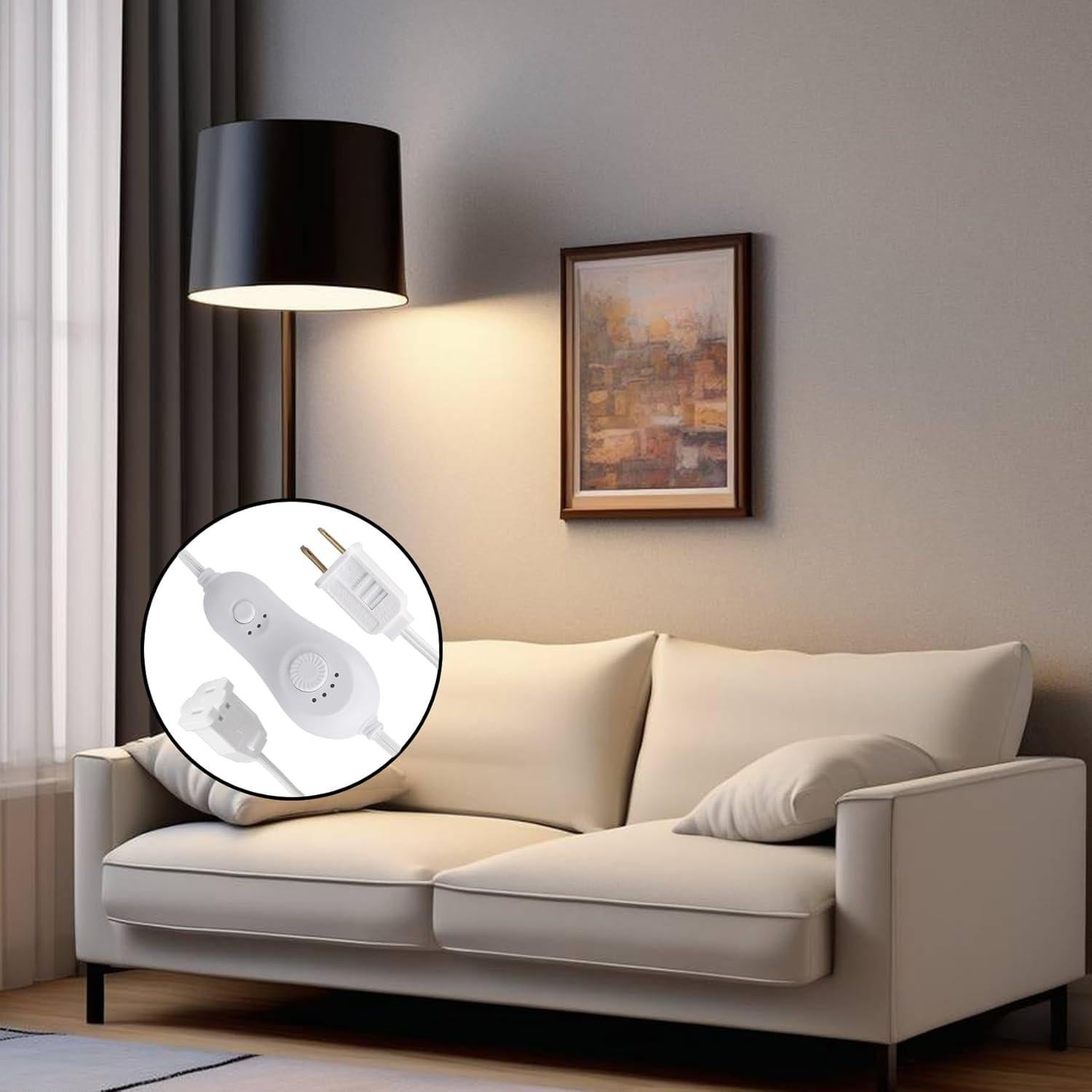 Atenuador Enchufable Leymays 150W Blanco con Temporizador