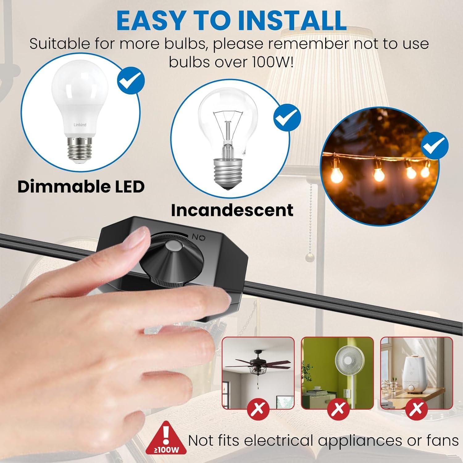 Interruptor Regulador de Luz DoRight 100W 110V IP44 Negro - Paquete de 2