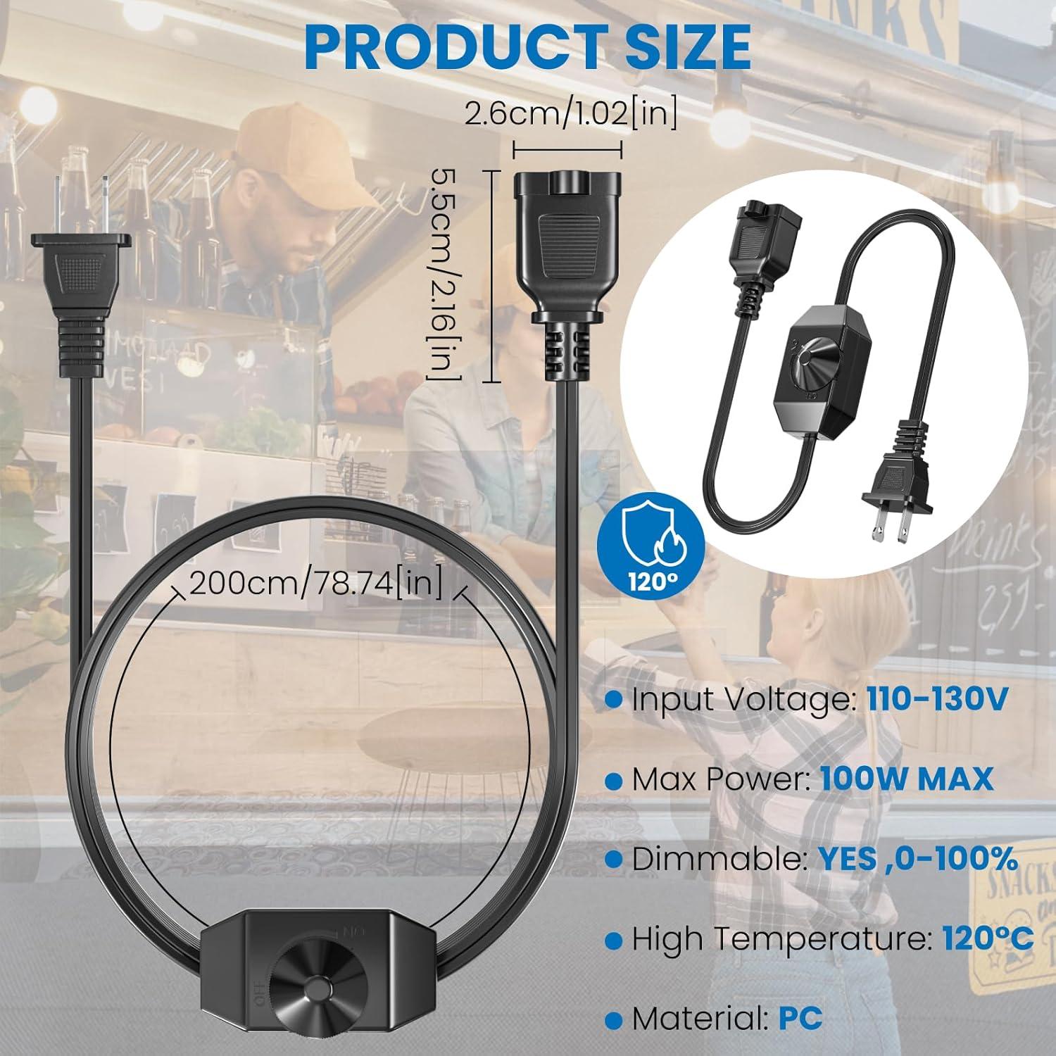 Interruptor Regulador de Luz DoRight 100W 110V IP44 Negro - Paquete de 2