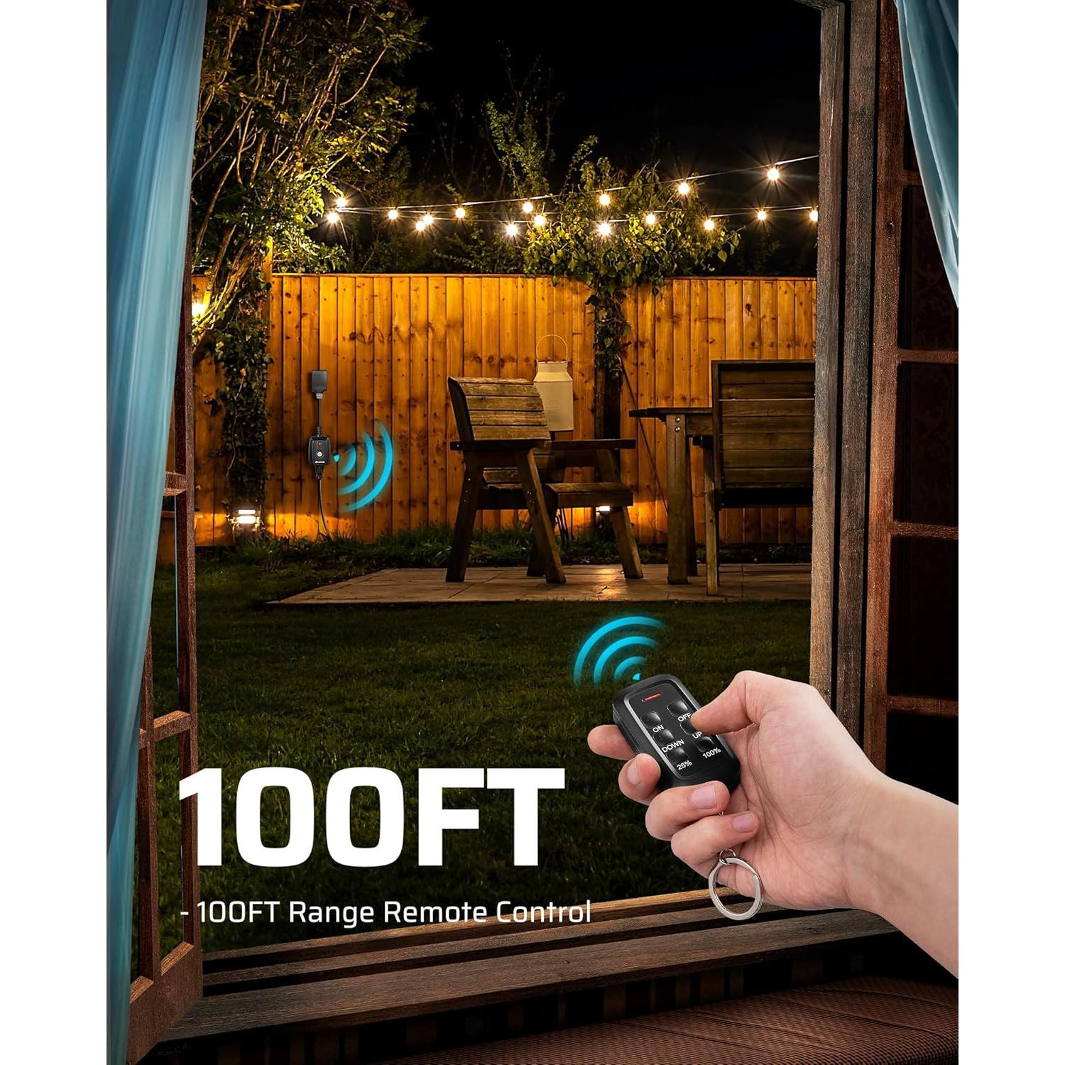 Regulador de Luces Exterior Dewenwils 150W LED Control Remoto