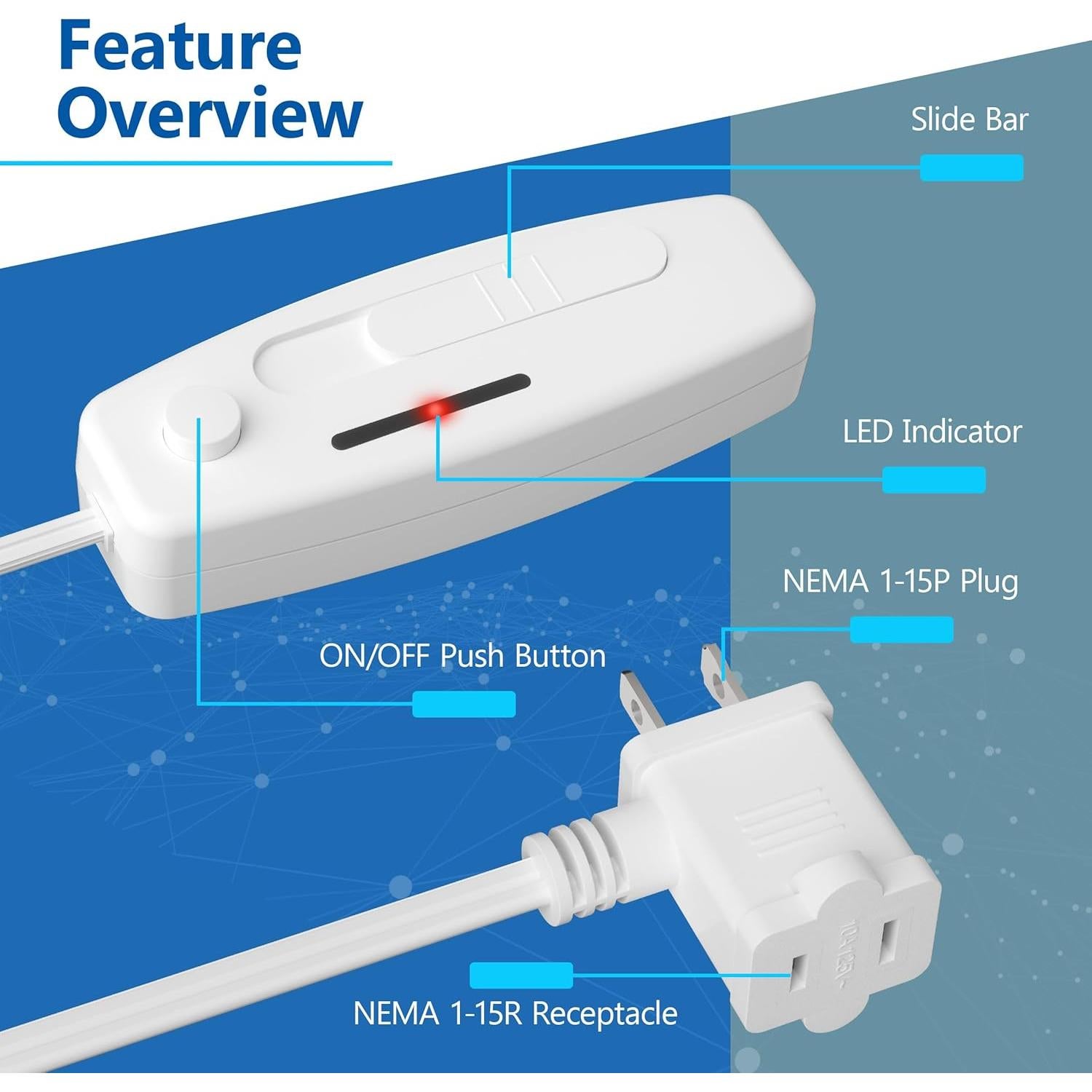 Interruptor Regulador de Lámpara de Mesa LIDER Blanco 200W