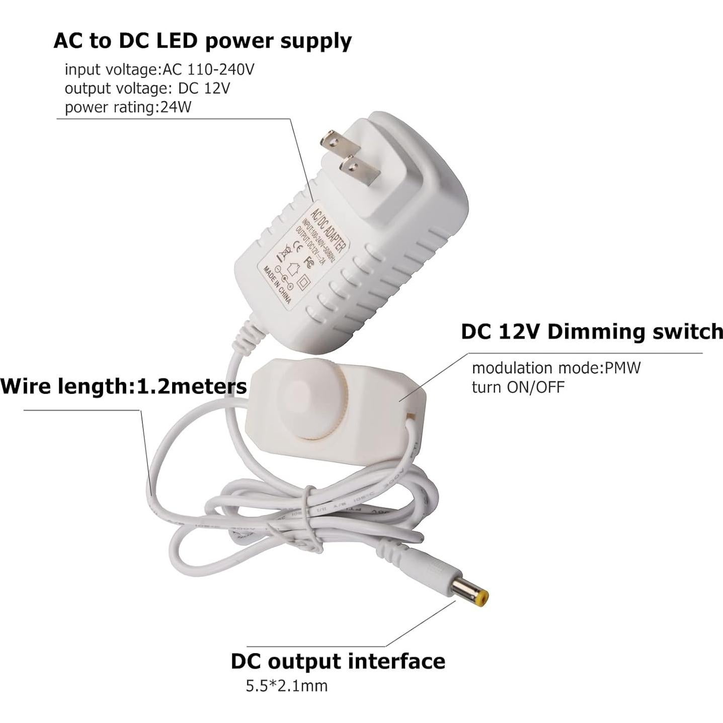 Interruptor Regulador DC 12V 2A Scpopfer para Luces LED