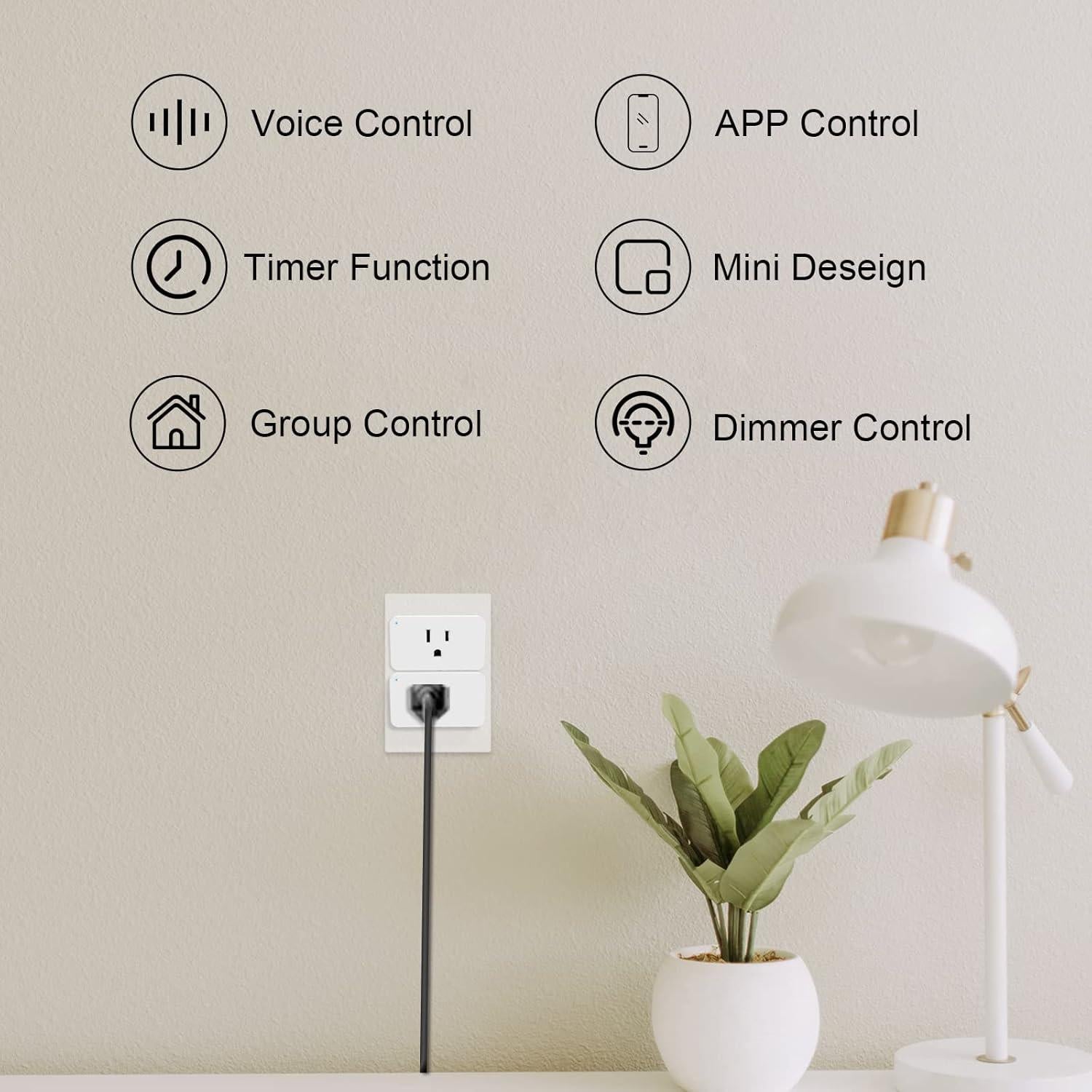 Enchufe Inteligente Regulador WiFi Eva's Light 300W Control Voz