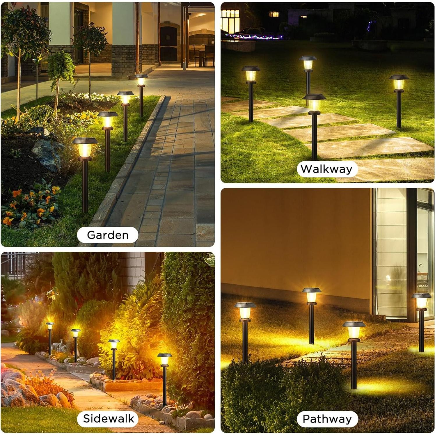 Luces de Camino Solares ALEPOD - Paquete de 8, IP65, 3 Modos