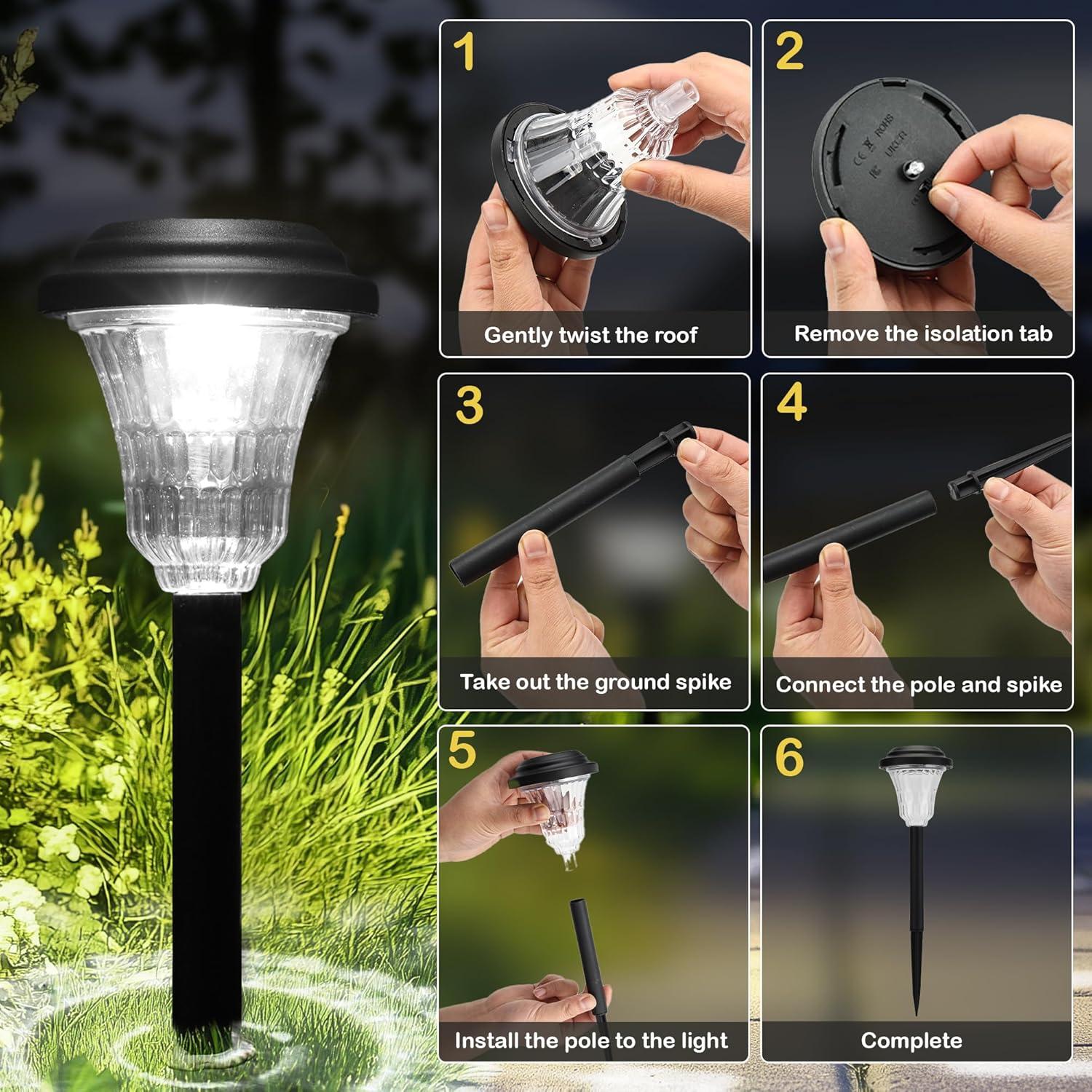 Luces de Camino Solares Rumiom 8 Piezas IP65 Blanco Frío