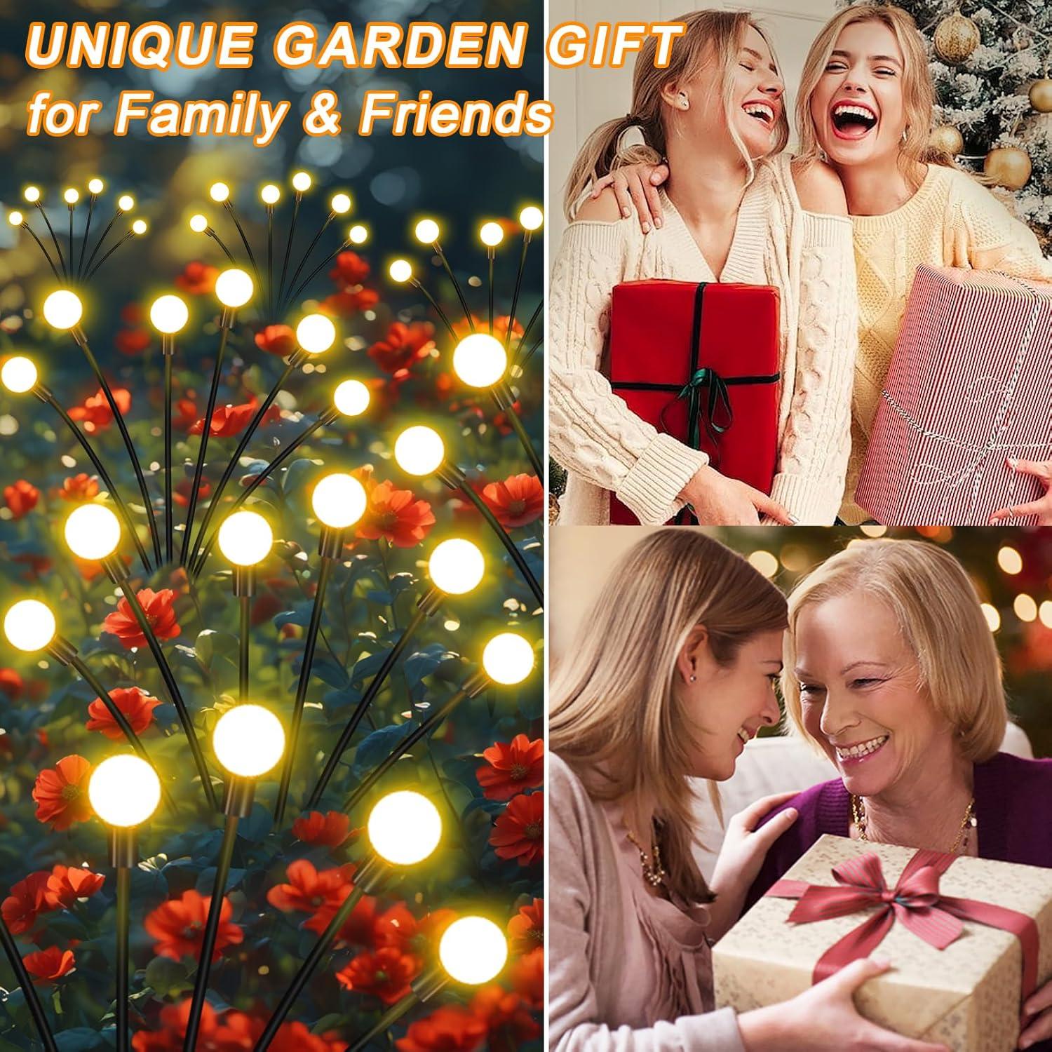 Luces de Jardín Solares ZFNN, Paquete de 4, 24 LEDs, Blanco Cálido