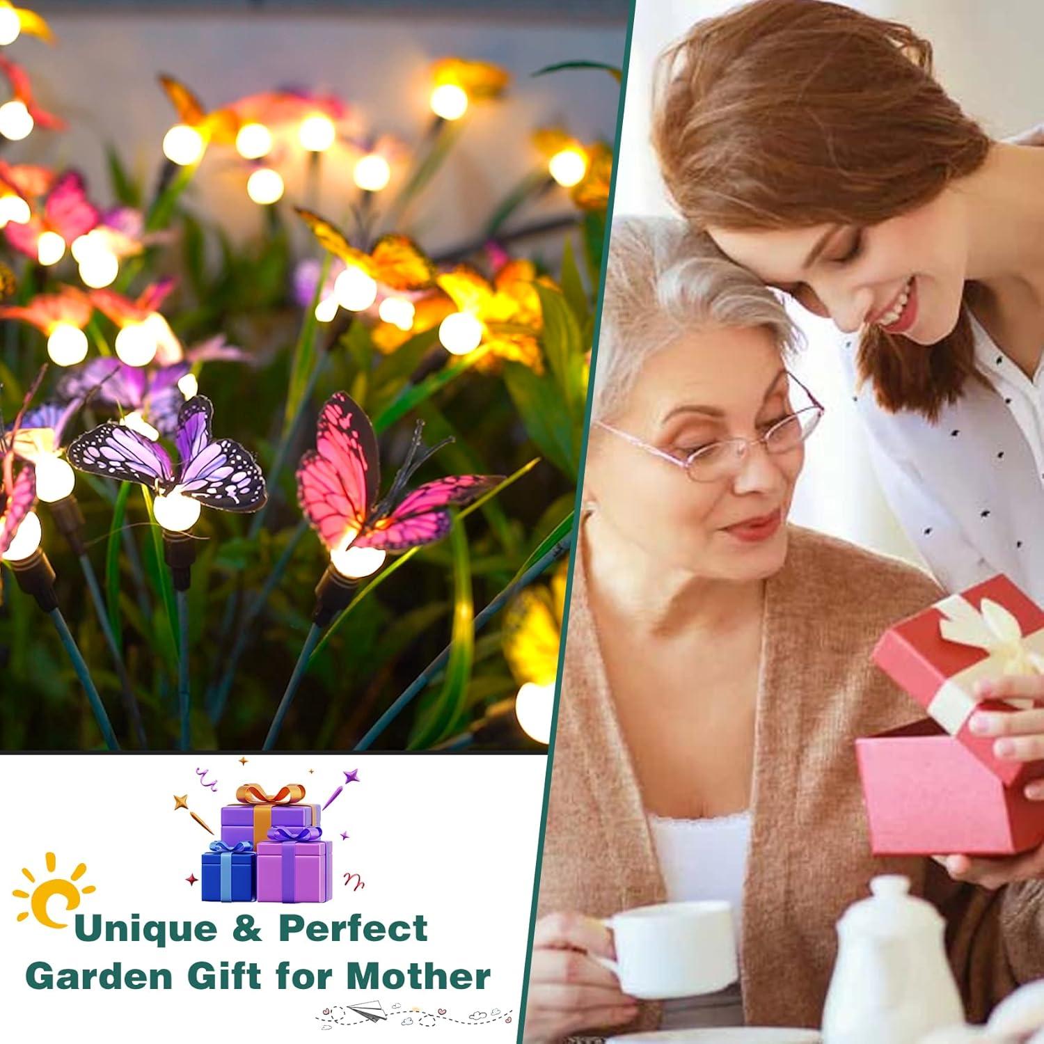 Luces de Jardín Solar TONULAX - Mariposas Móviles 2 Paquete