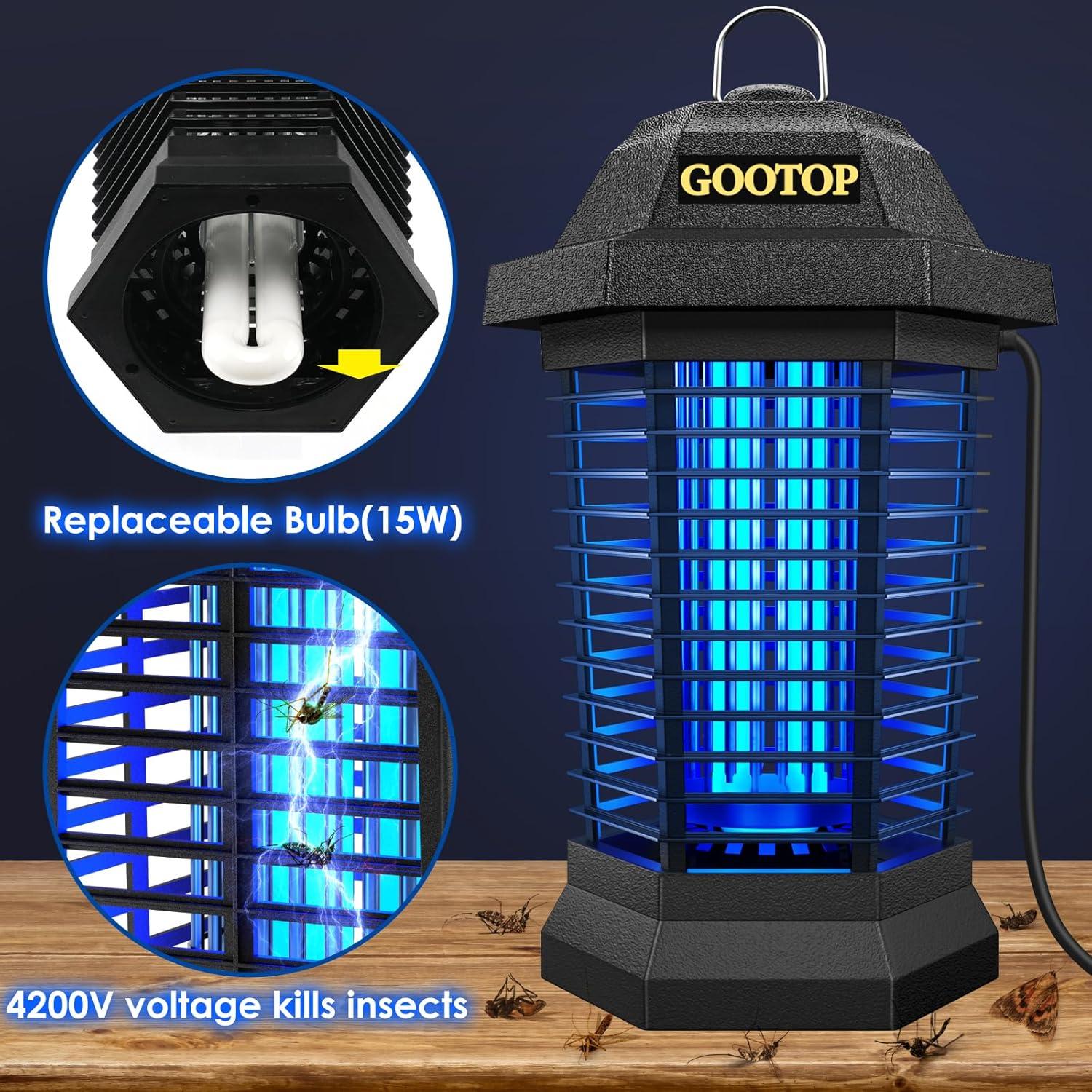 Asesino de Insectos GOOTOP Zap T6 Pro 90-130V 4200V Negro