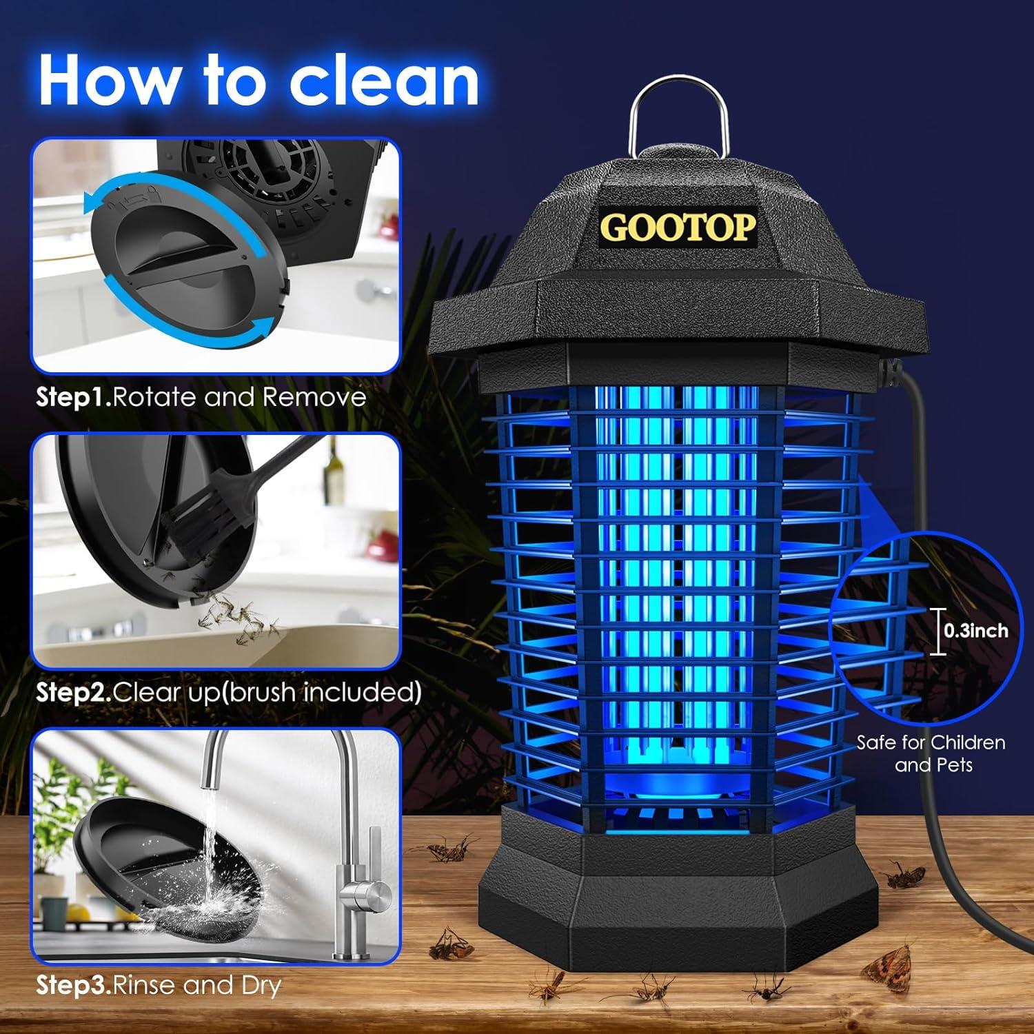 Asesino de Insectos GOOTOP Zap T6 Pro 90-130V 4200V Negro