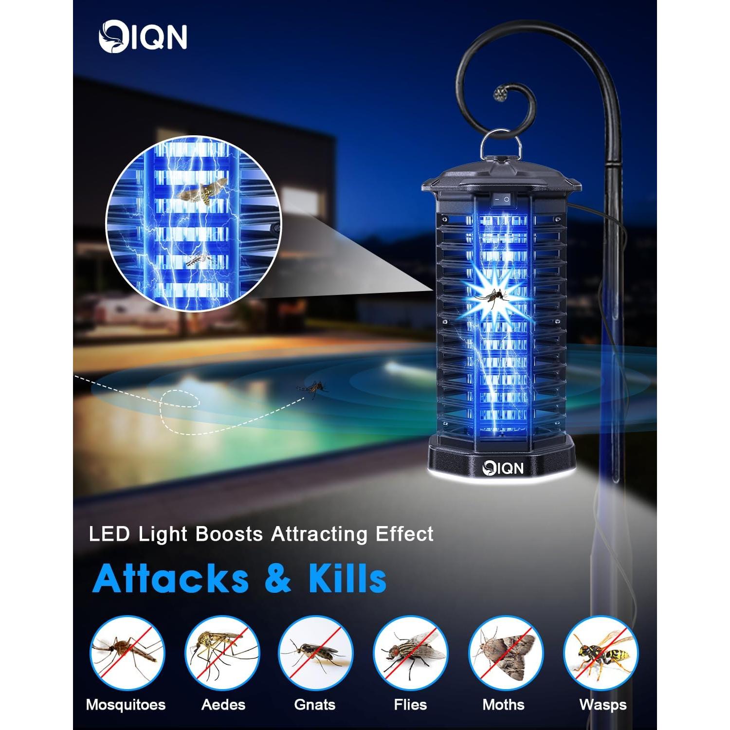 Zapper de Insectos IQN con Luz LED 15W - Trampa Eléctrica para Mosquitos y Moscas