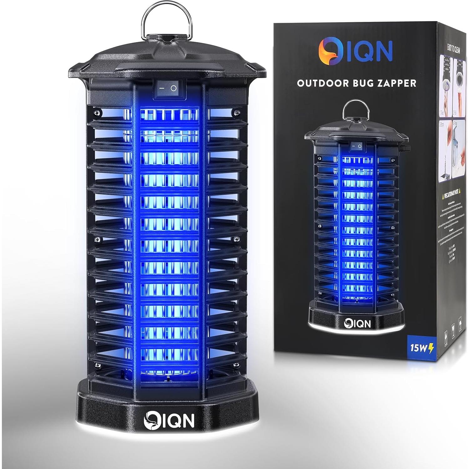 Zapper de Insectos IQN con Luz LED 15W - Trampa Eléctrica para Mosquitos y Moscas