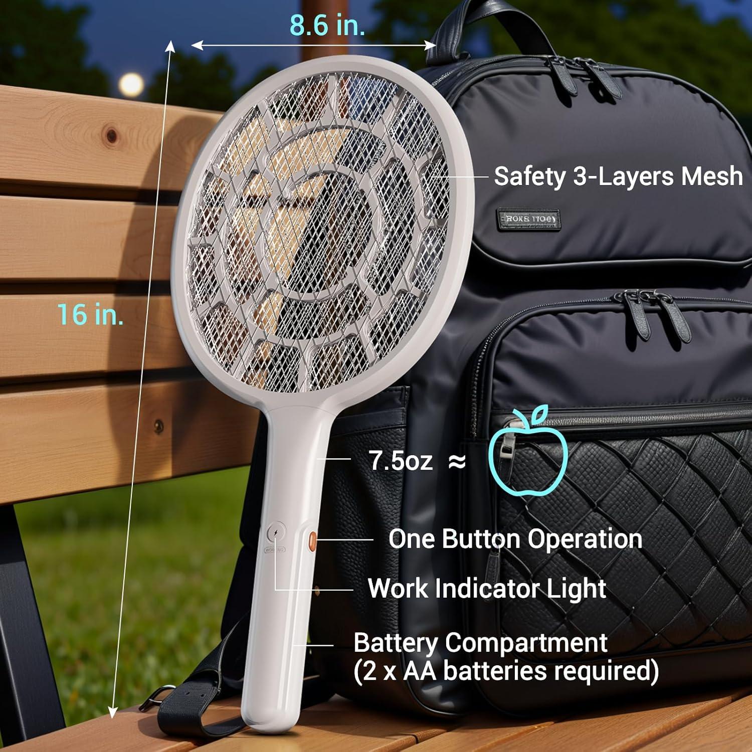 Raqueta eléctrica para mosquitos YsChois 40.6x21.8cm 3000V