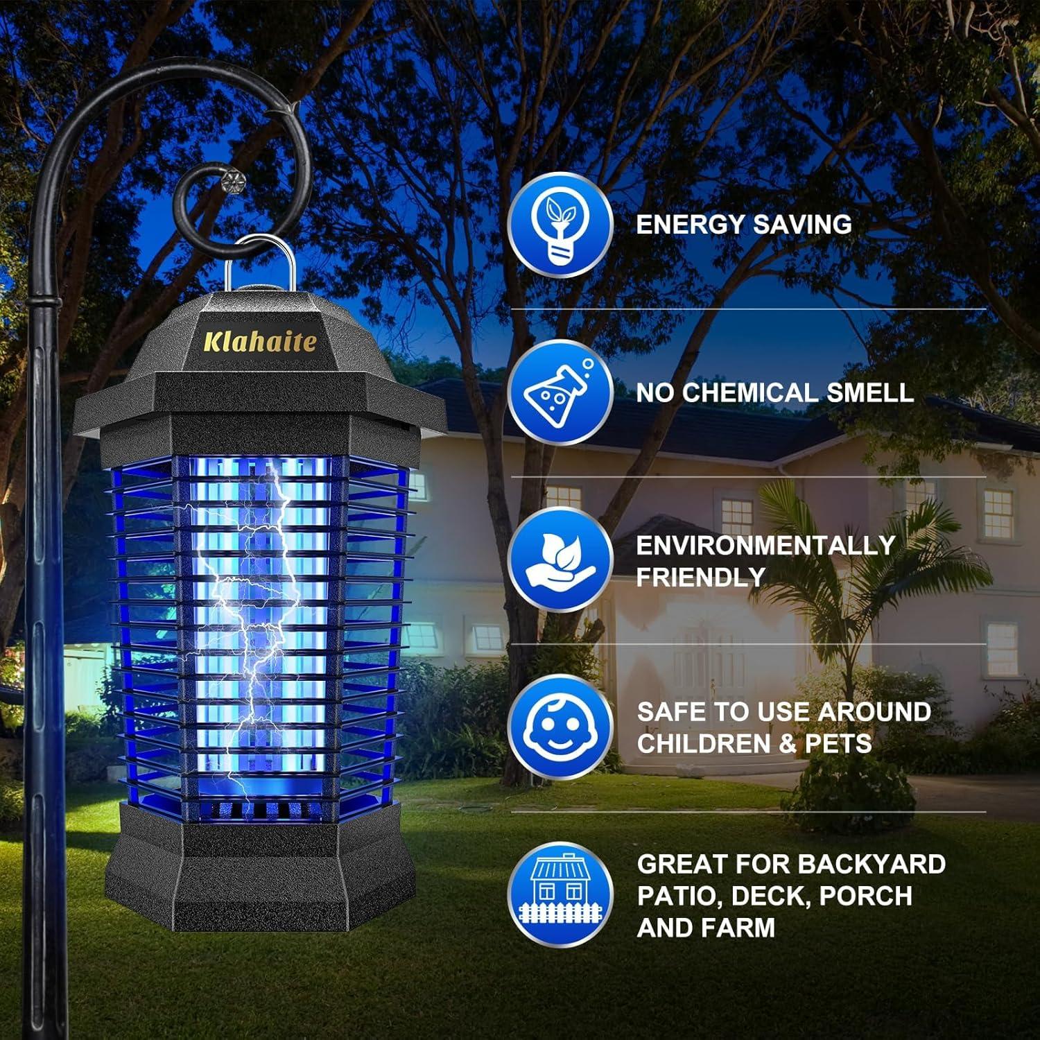 Zapper de Insectos Klahaite K15 Pro 4200V para Jardín 1/2 Acre