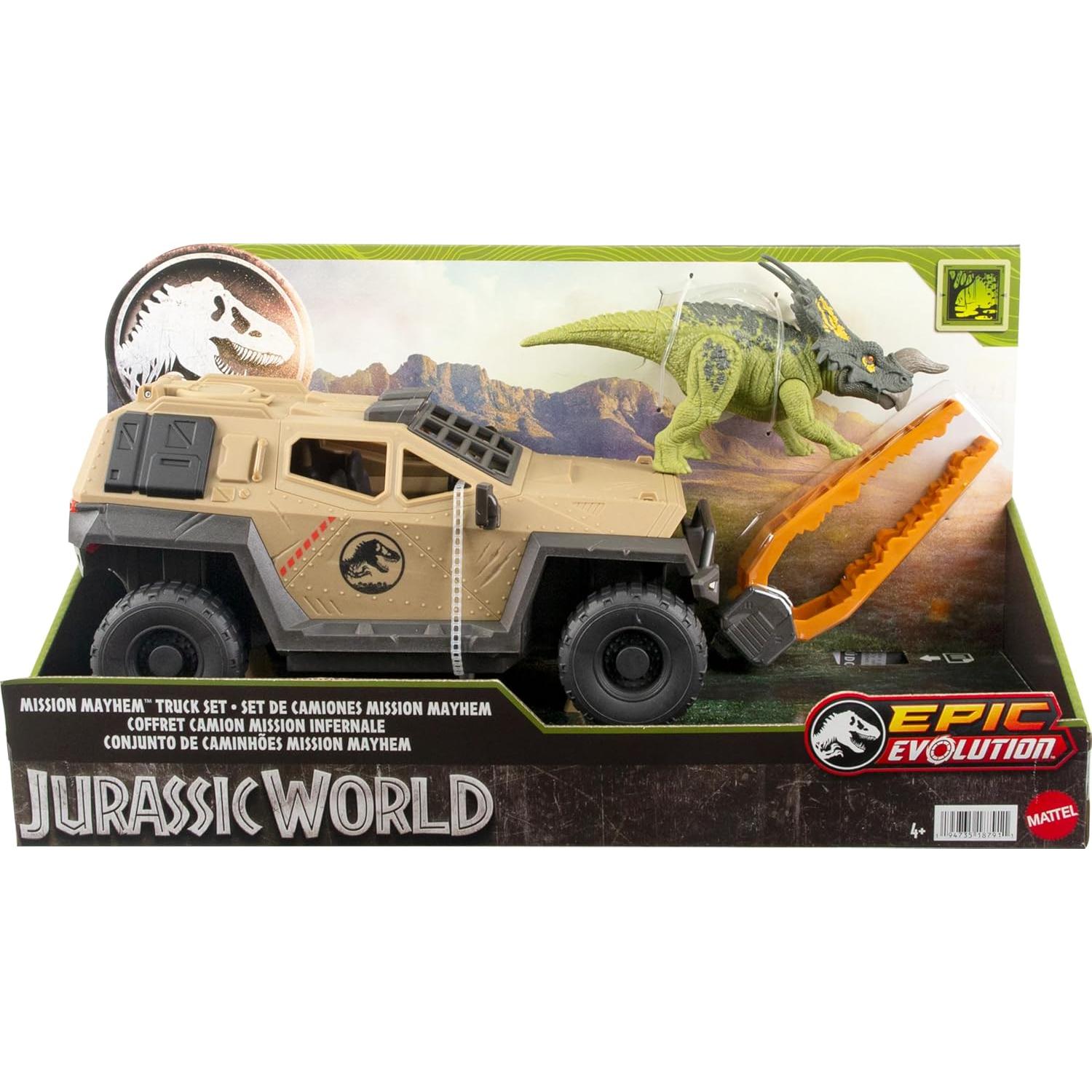 Camión Mattel Jurassic World Einiosaurus 9.5 cm Volteo