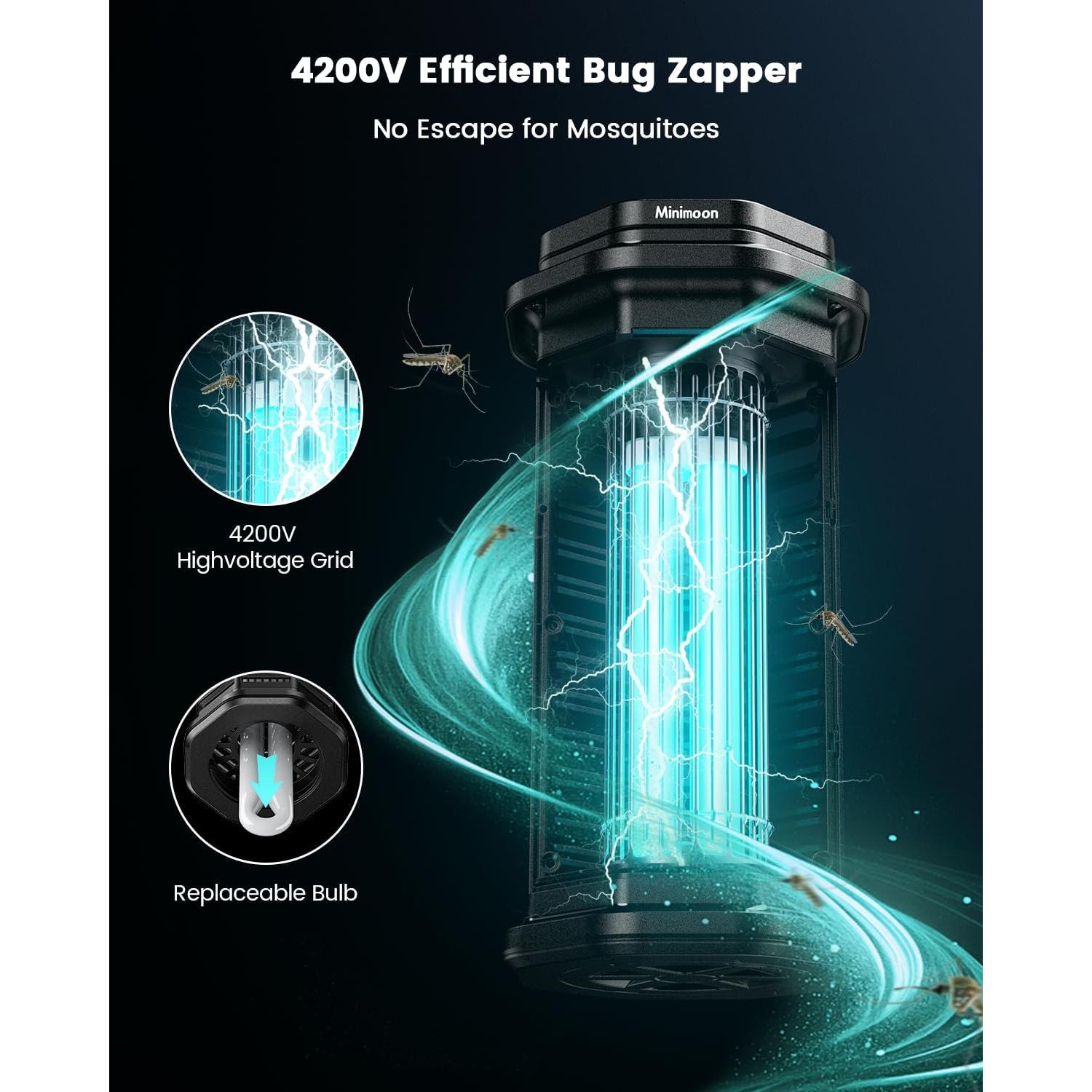 Zapper Eléctrico de Insectos Minimoon HK-09 4200V IPX4