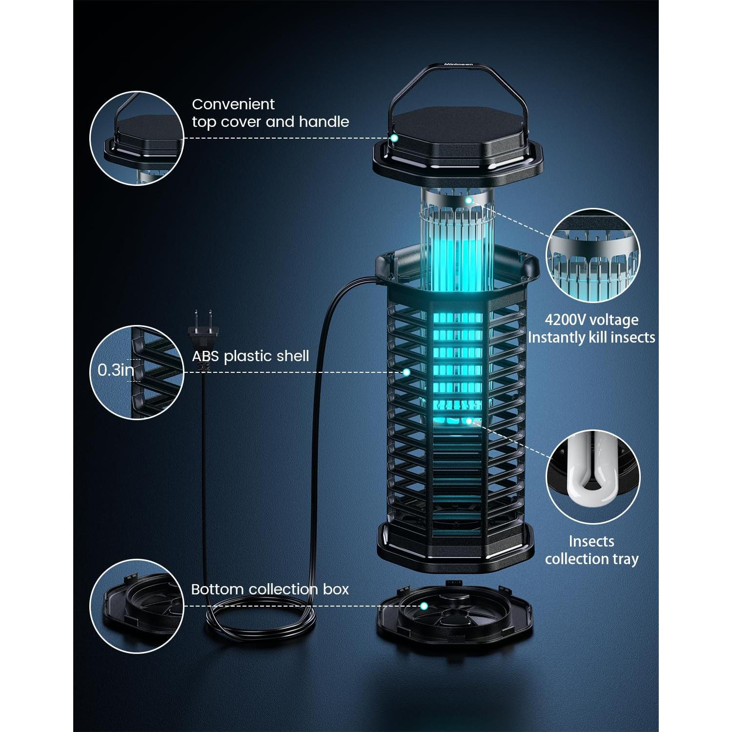 Zapper Eléctrico de Insectos Minimoon HK-09 4200V IPX4