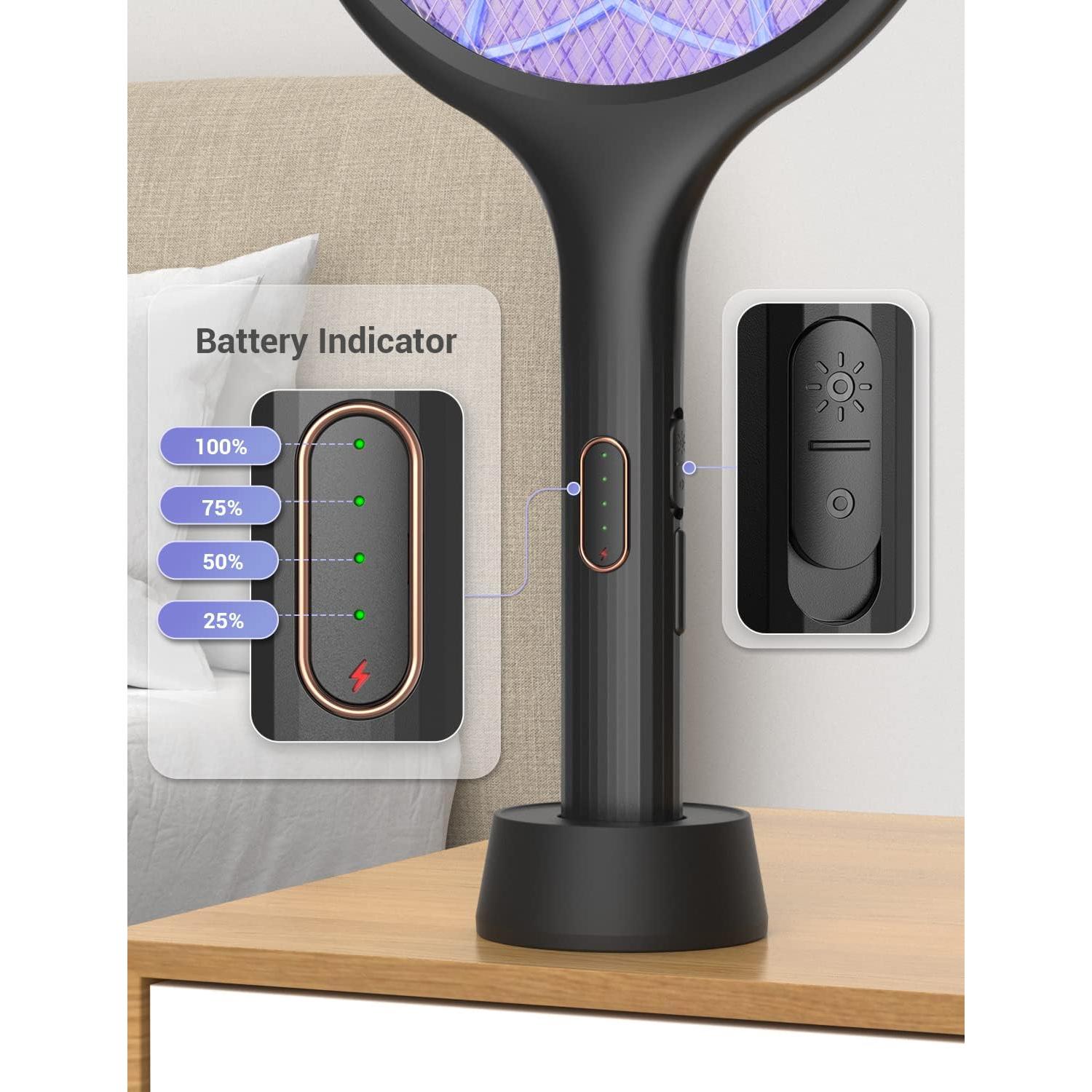 Raqueta Eléctrica YISSVIC para Mosquitos 4000V Recargable