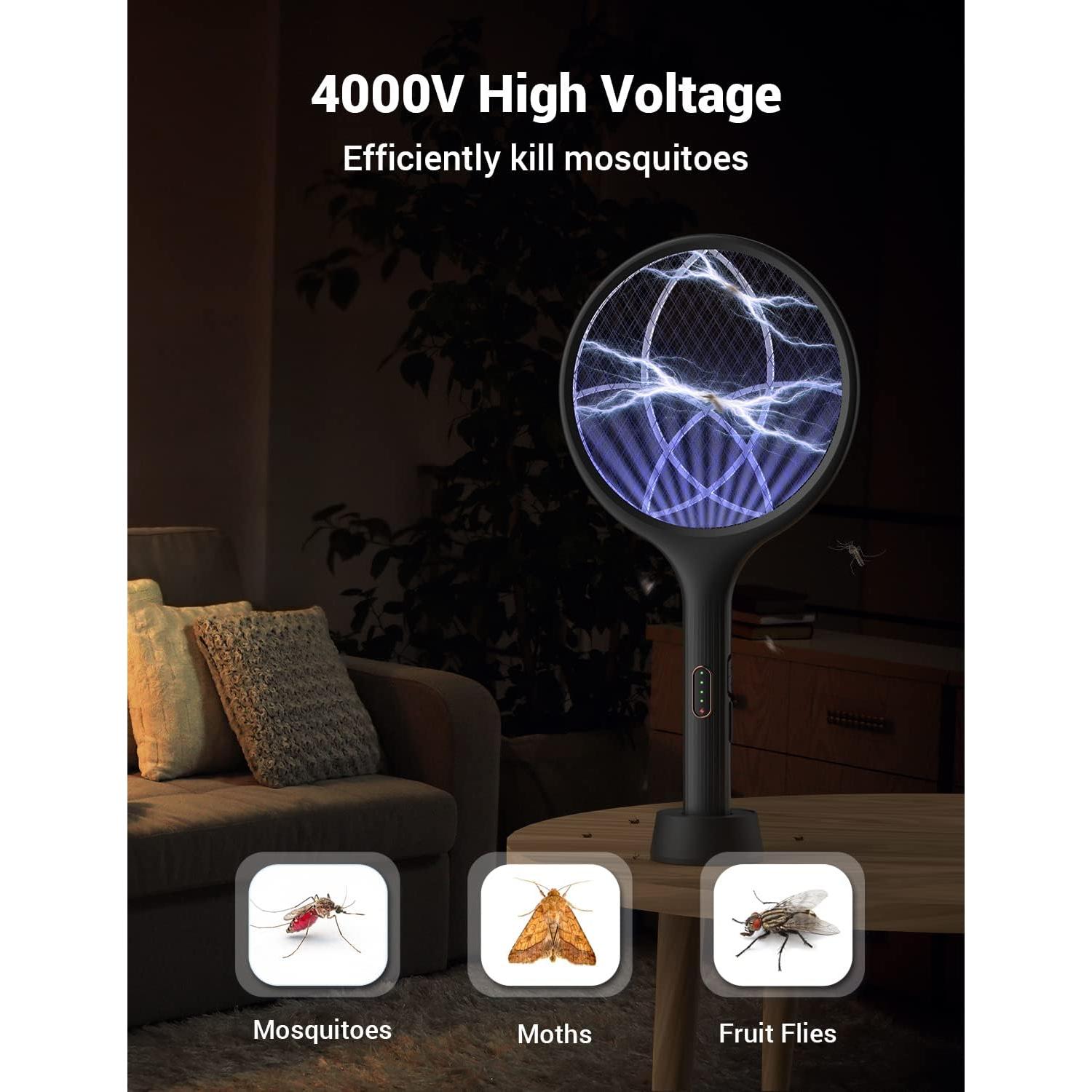 Raqueta Eléctrica YISSVIC para Mosquitos 4000V Recargable