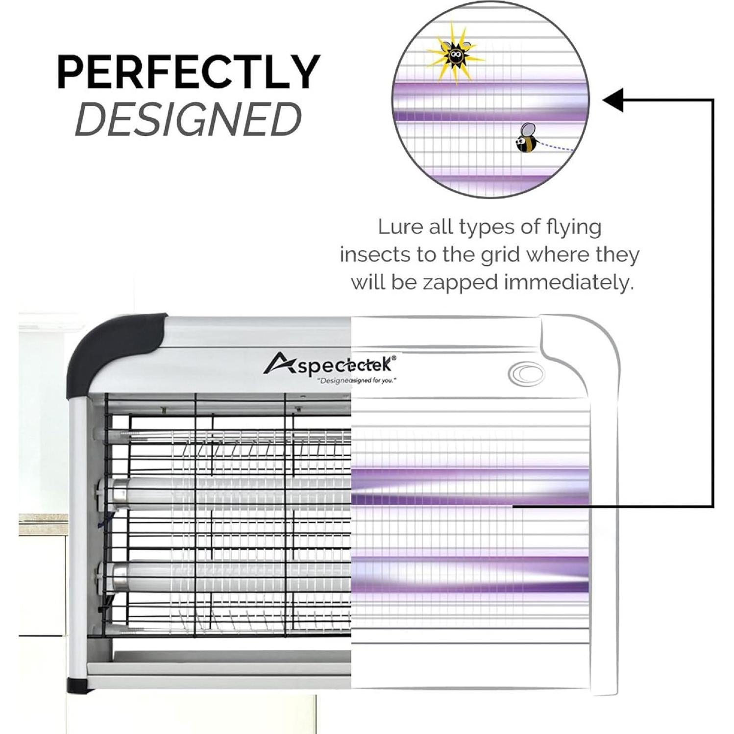 Zapper de Insectos ASPECTEK 20W con 2 Bombillas UV Gratis