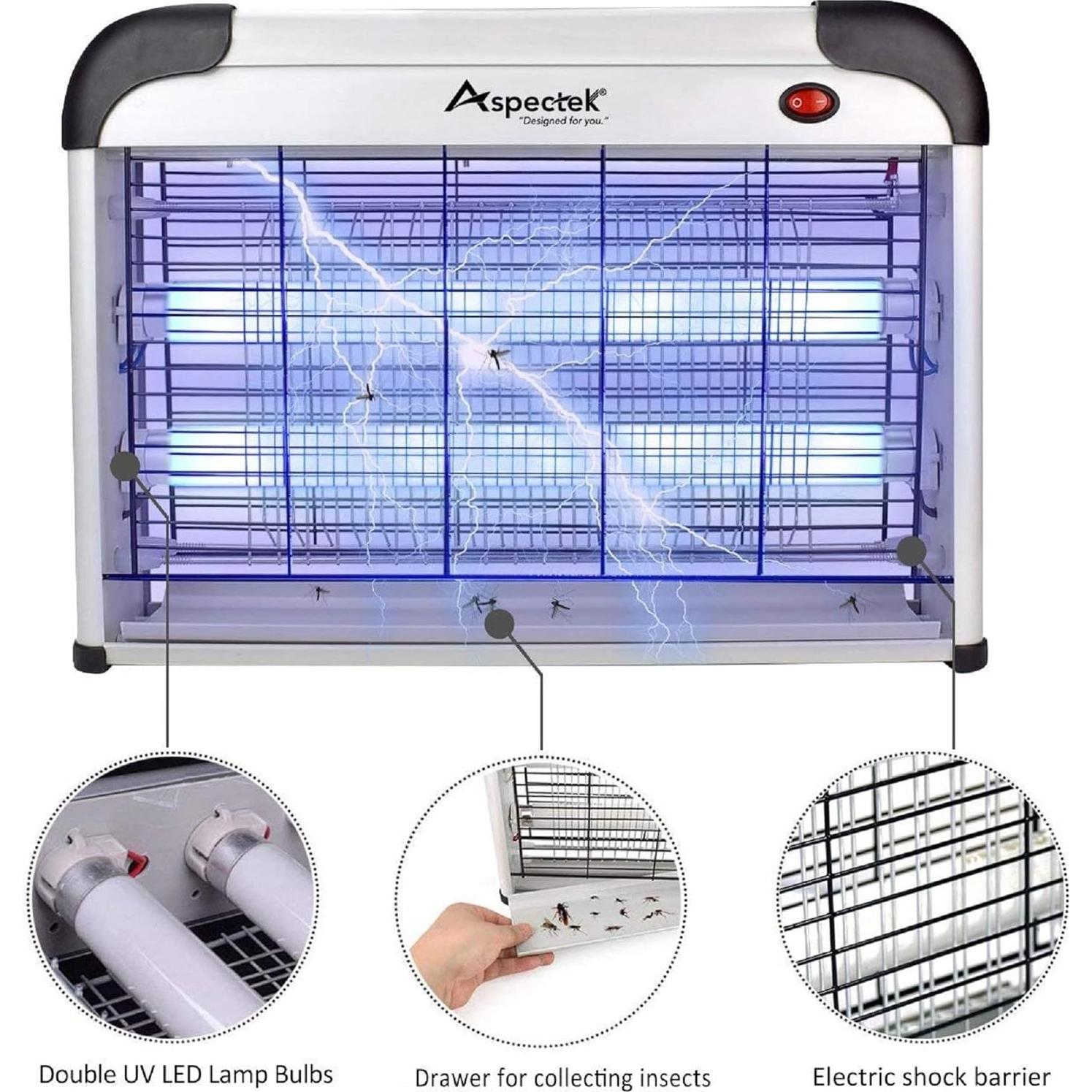 Zapper de Insectos ASPECTEK 20W con 2 Bombillas UV Gratis