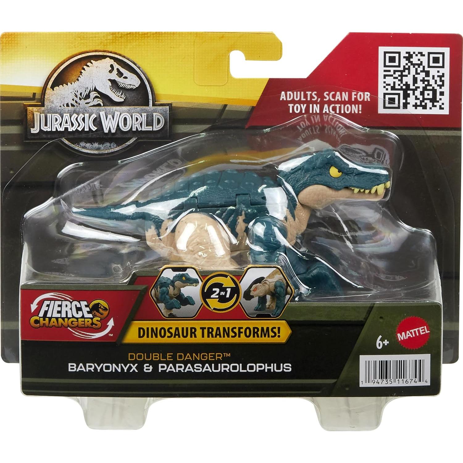 Figura de Acción Mattel Jurassic World Baryonyx 2-en-1