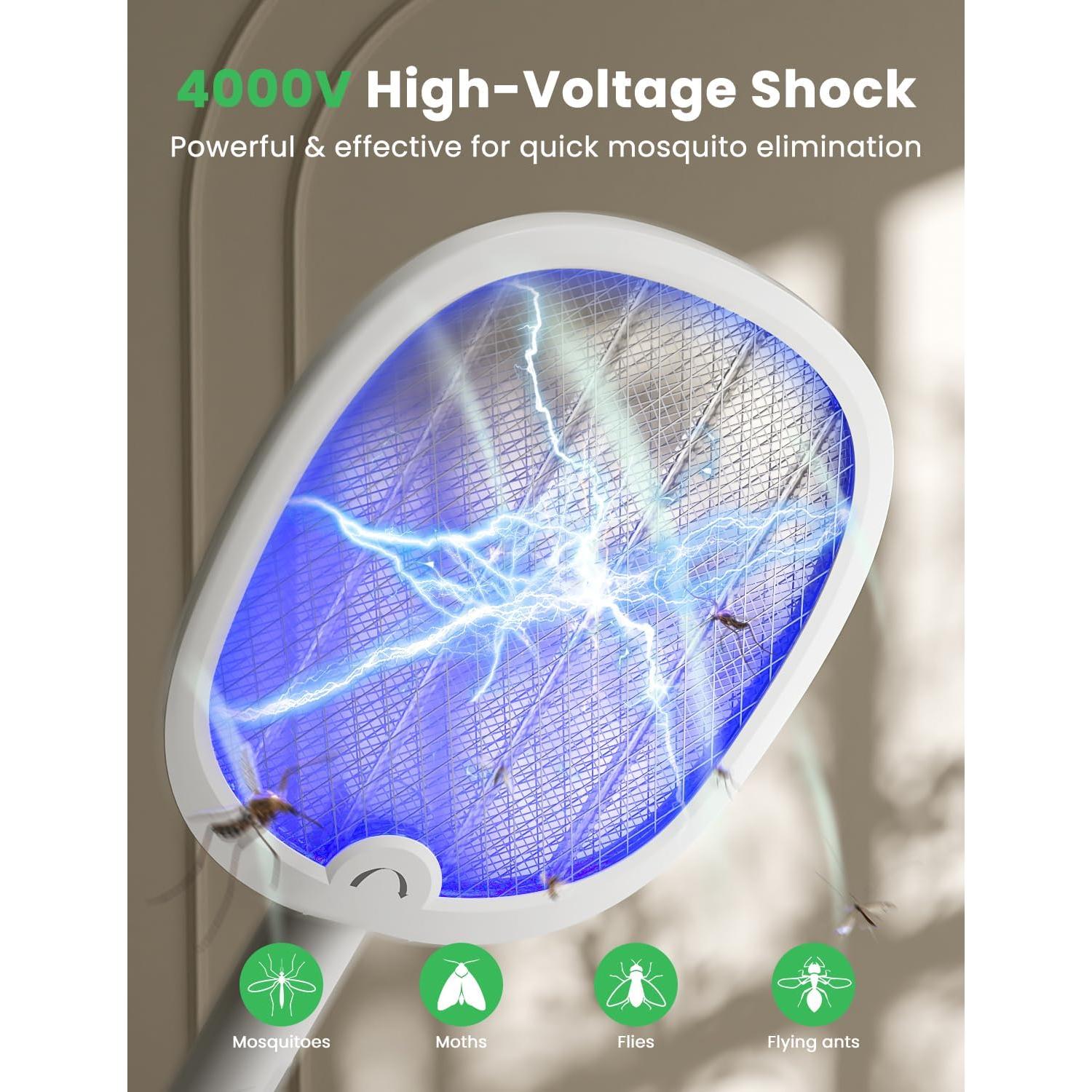 Raqueta Eléctrica YISSVIC Zapper Plegable 2 en 1 1800mAh