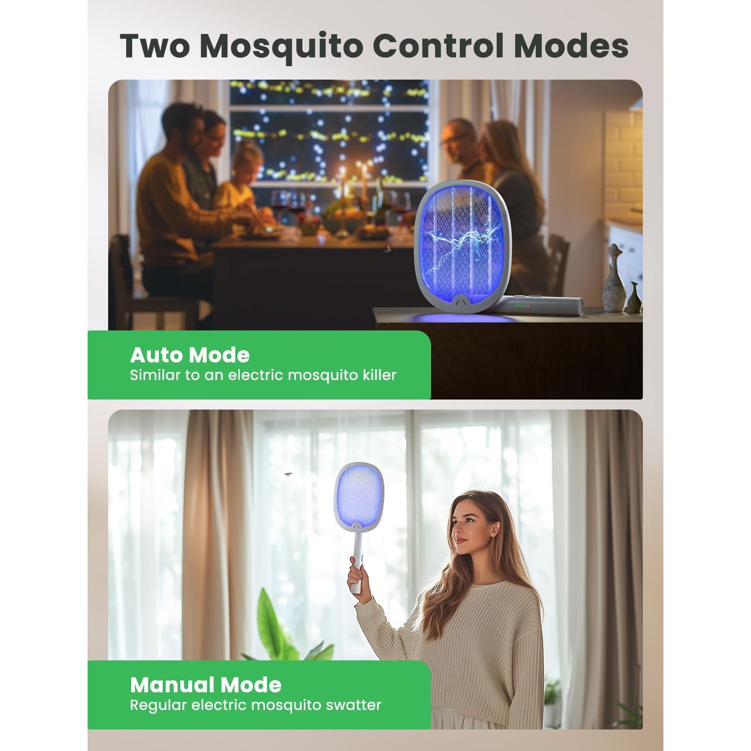 Raqueta Eléctrica YISSVIC Zapper Plegable 2 en 1 1800mAh