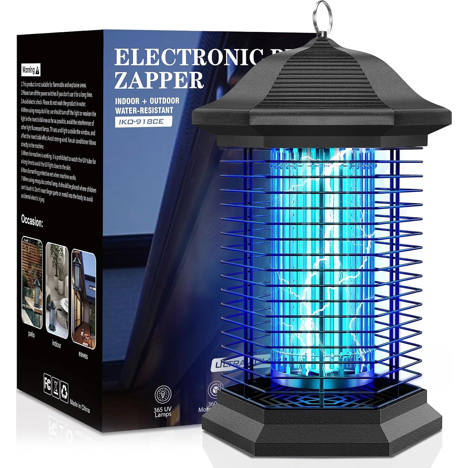 Zapper de Insectos AMUFER 18W 4400V para Patio y Jardín