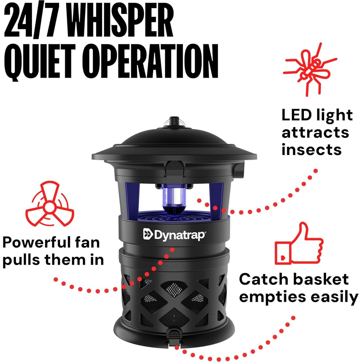 Trampa para Mosquitos DynaTrap DT1130SR - 0.2 Hectáreas, Negra