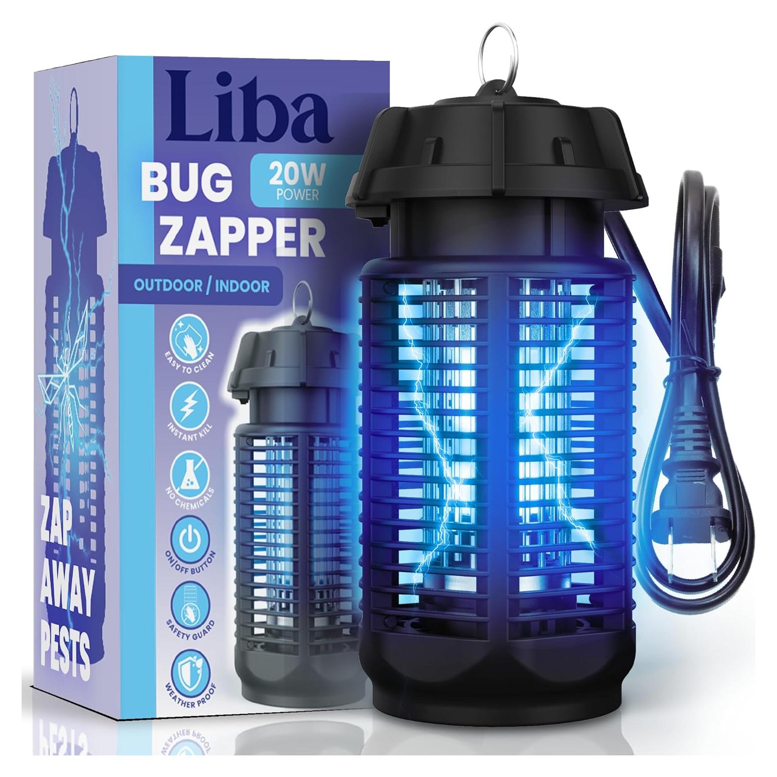 LiBa Zapper Eléctrico para Insectos 20W IPX4 Interior y Exterior