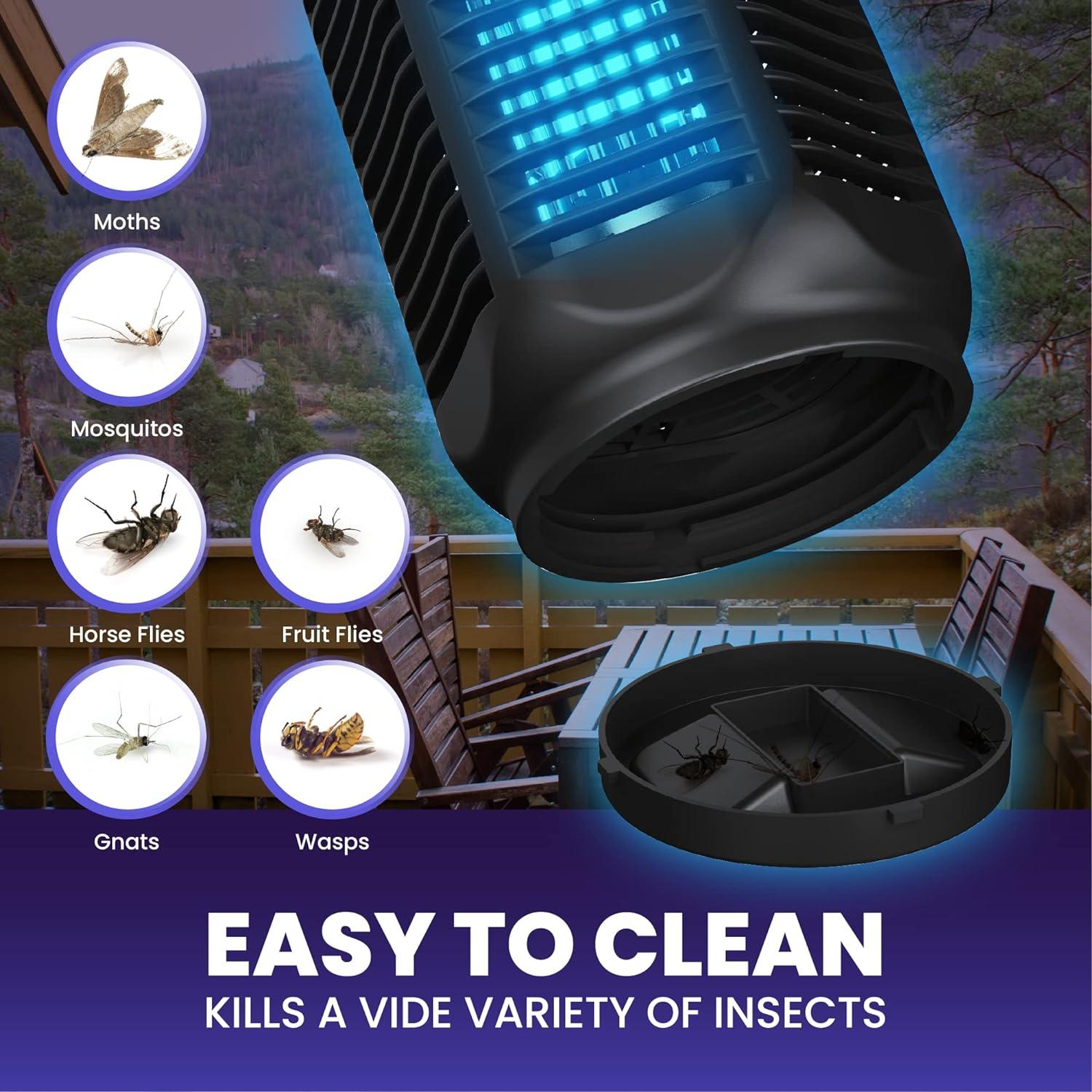LiBa Zapper Eléctrico para Insectos 20W IPX4 Interior y Exterior