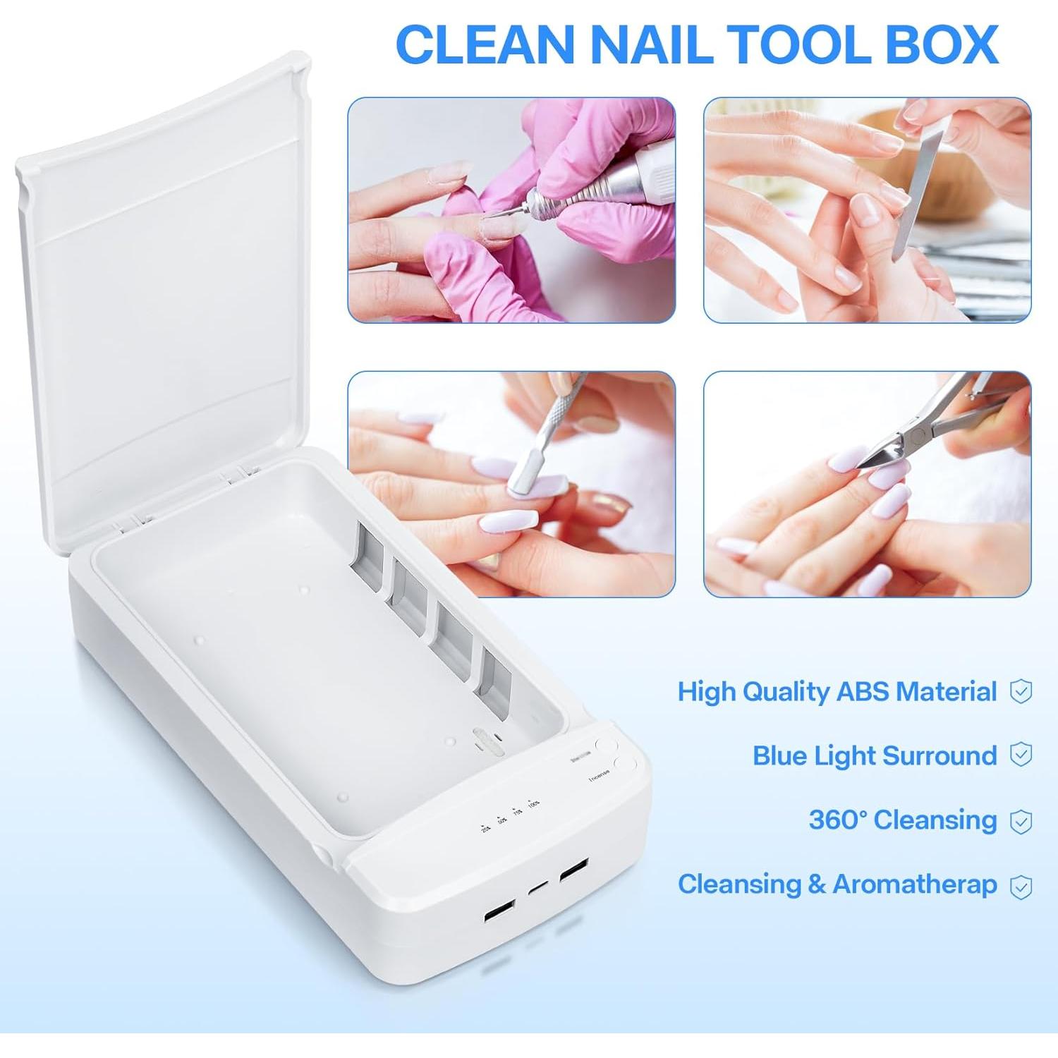 Esterilizador de Herramientas de Uñas LXIANGN Luz Azul 18.18x21.78cm