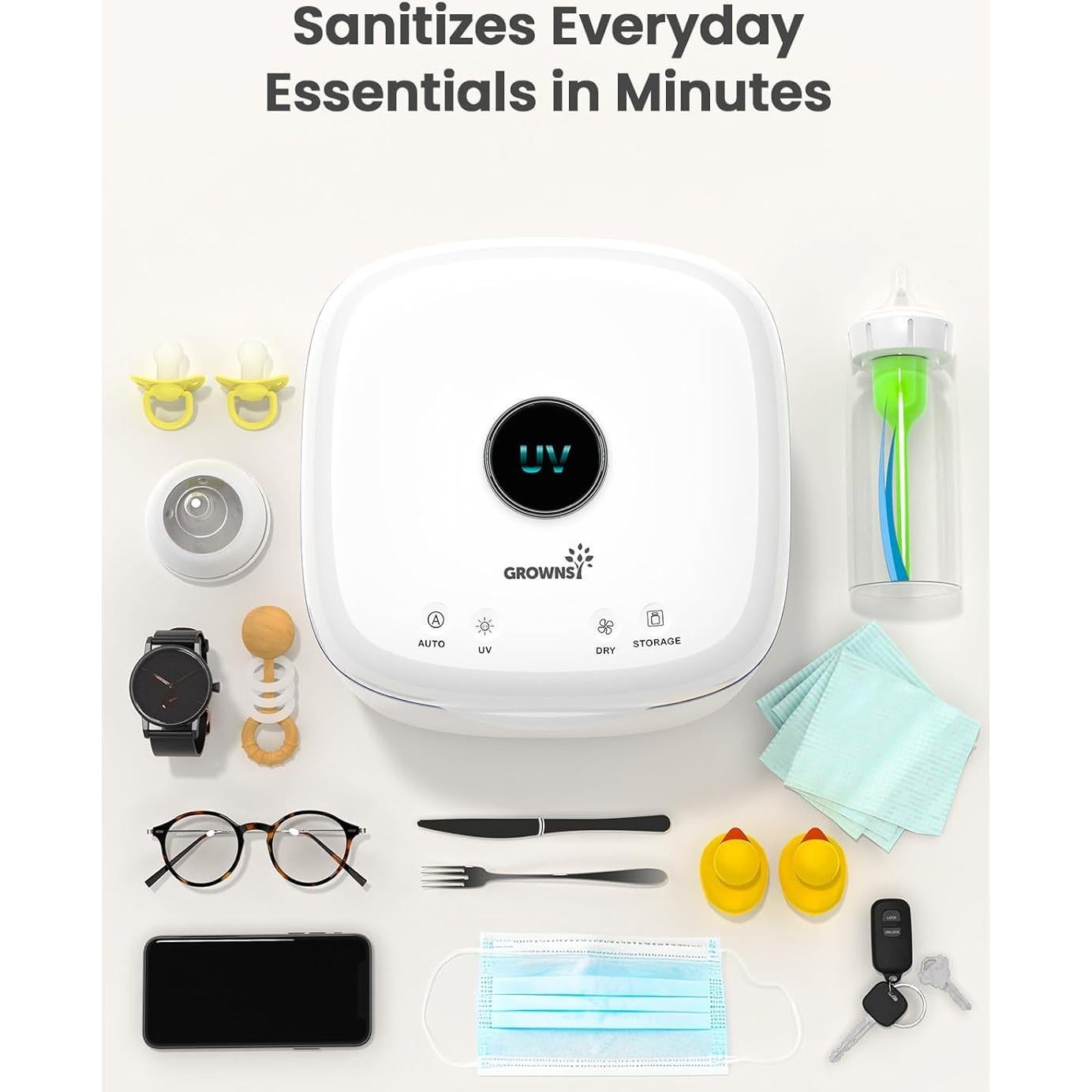 GROWNSY Caja Desinfectante UV 4 en 1 para Biberones y Más