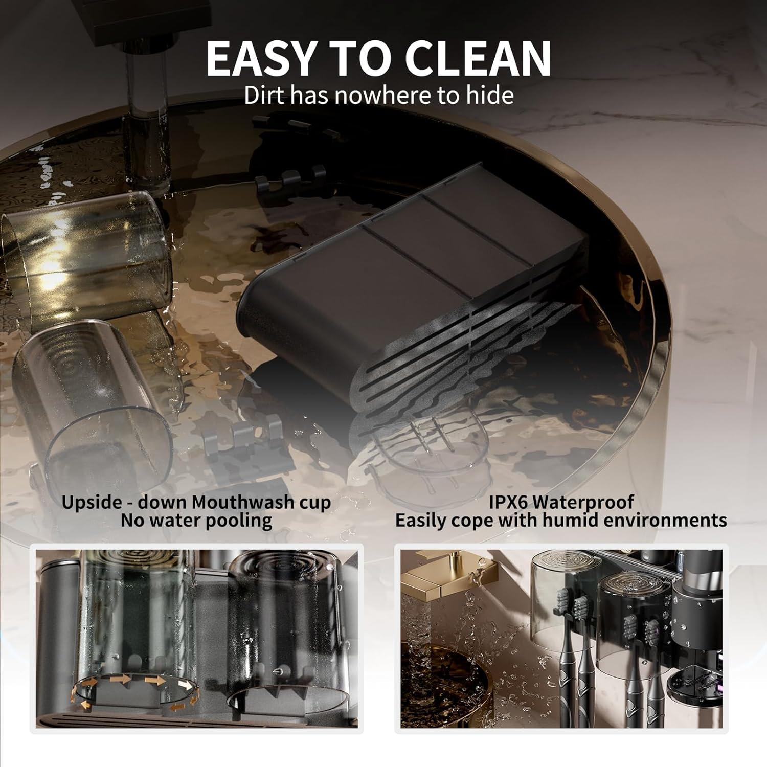 Dispensador Automático de Pasta de Dientes Blancel Negro 4 Espacios