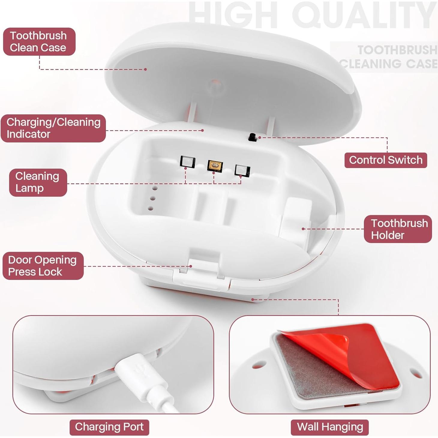 Estuche Esterilizador de Cepillos de Dientes Cleaner Blanco Mini