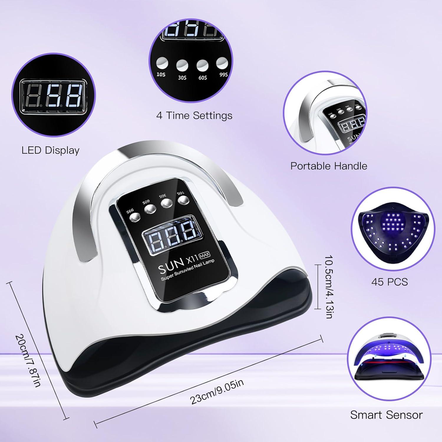 Lámpara de Uñas UV LED Wisdompark 180W con Sensor Automático