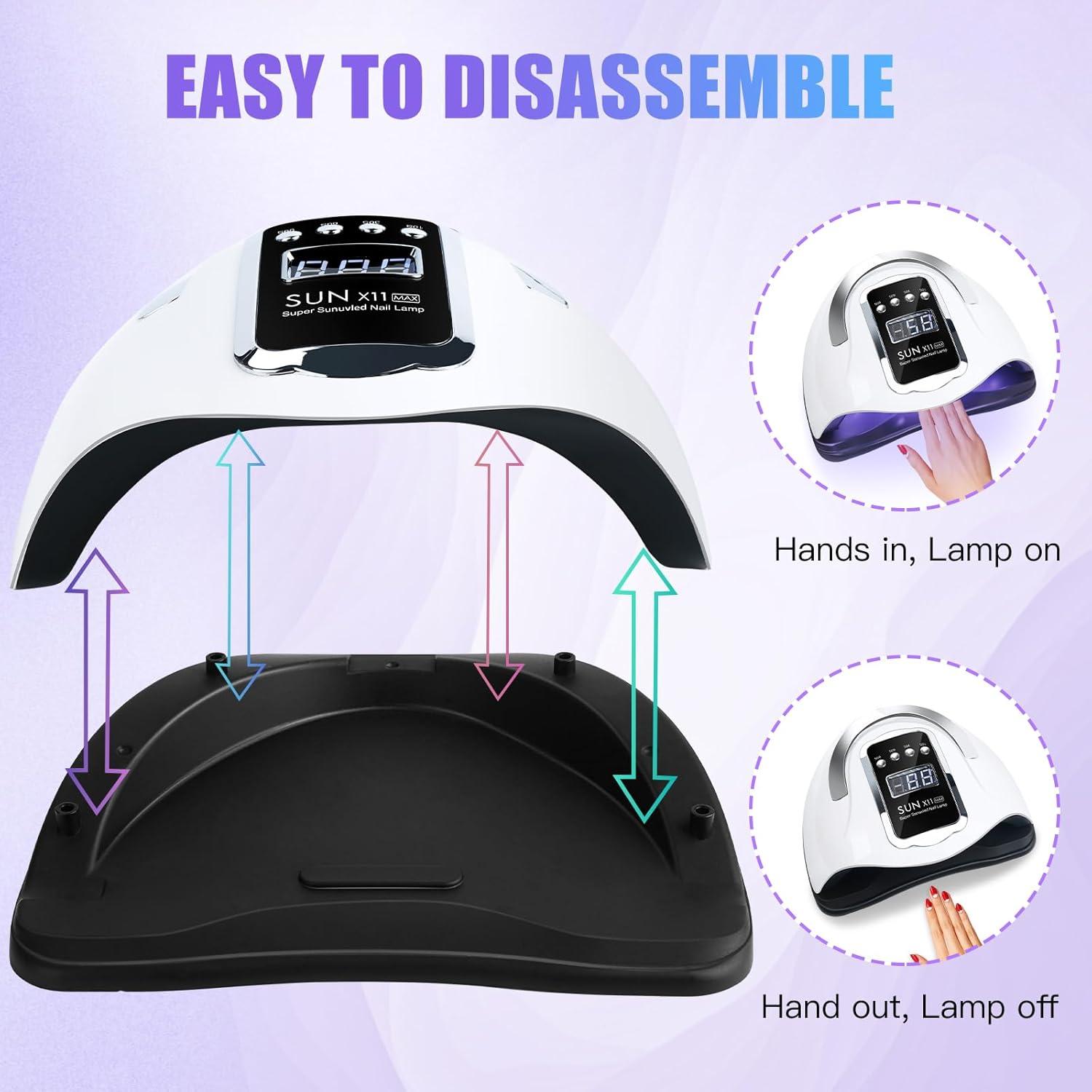 Lámpara de Uñas UV LED Wisdompark 180W con Sensor Automático