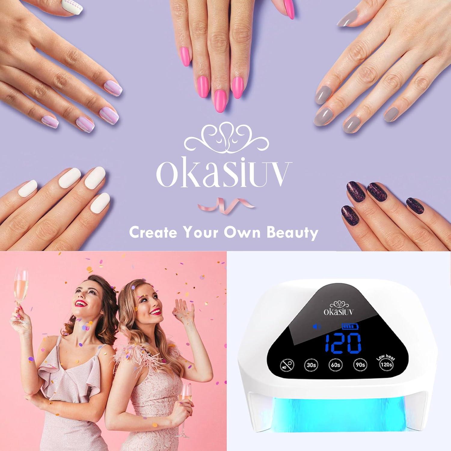Lámpara de Uñas LED UV Okasiuv Inalámbrica con Guantes UV