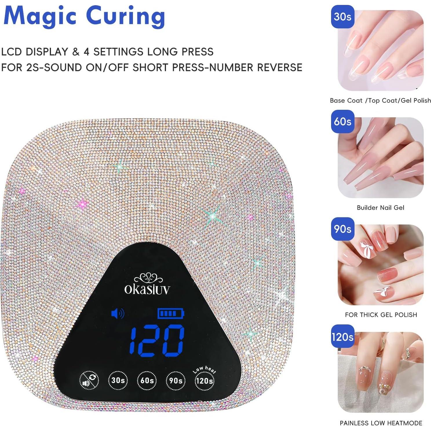 Lámpara de Uñas LED UV Okasiuv Inalámbrica con Guantes UV