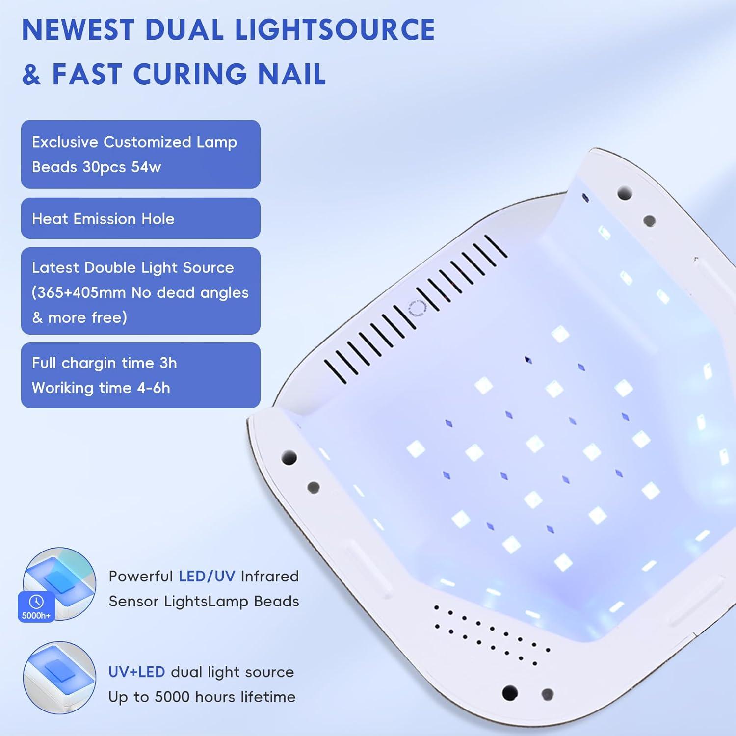 Lámpara de Uñas LED UV Okasiuv Inalámbrica con Guantes UV