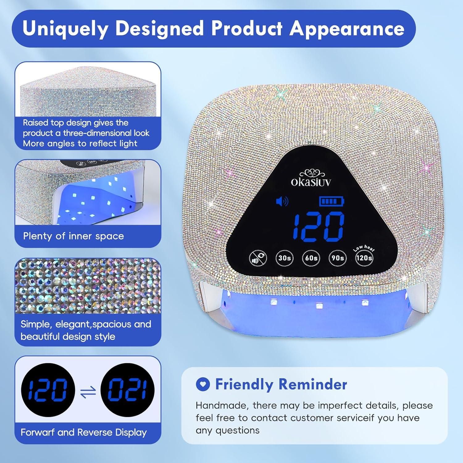 Lámpara de Uñas LED UV Okasiuv Inalámbrica con Guantes UV