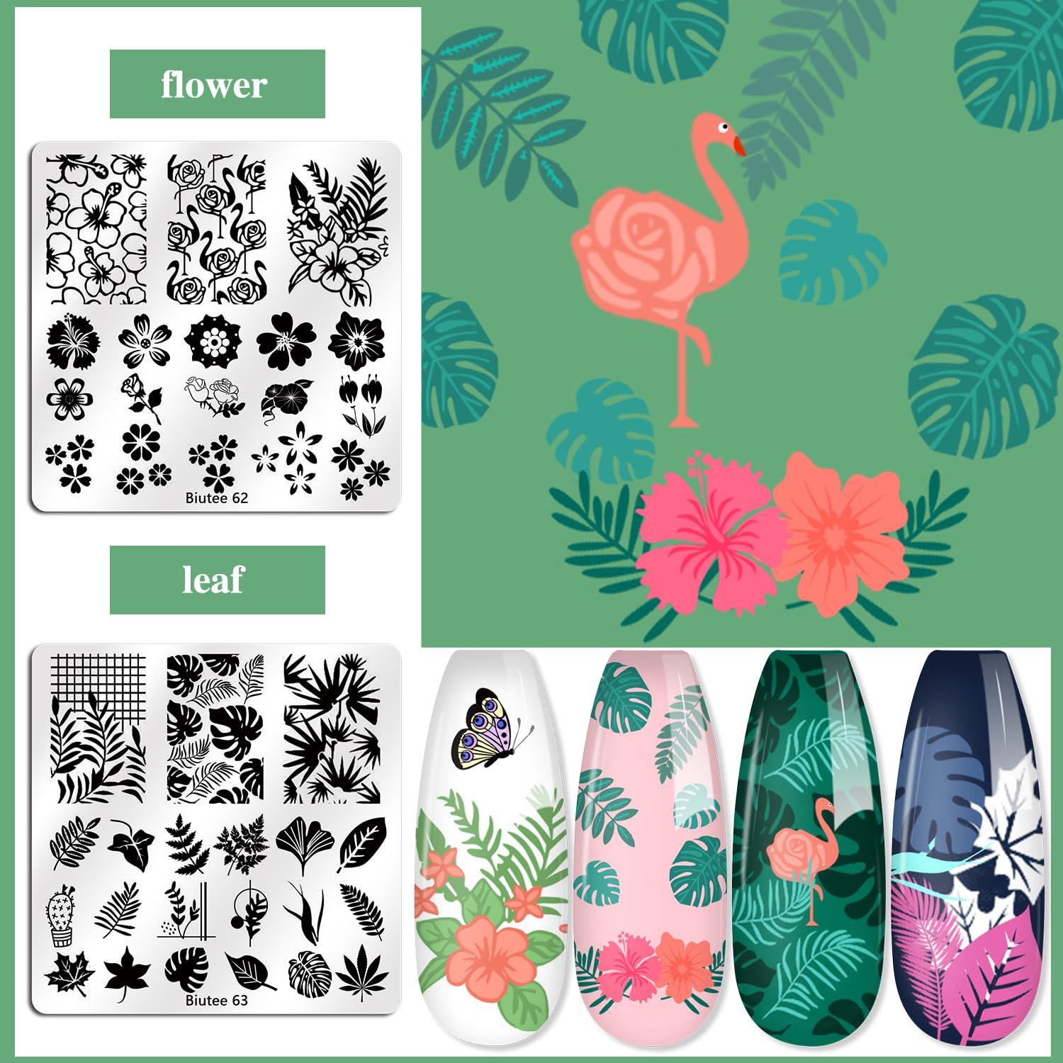 Kit de Estampado de Uñas Biutee 15 Piezas con Estampador