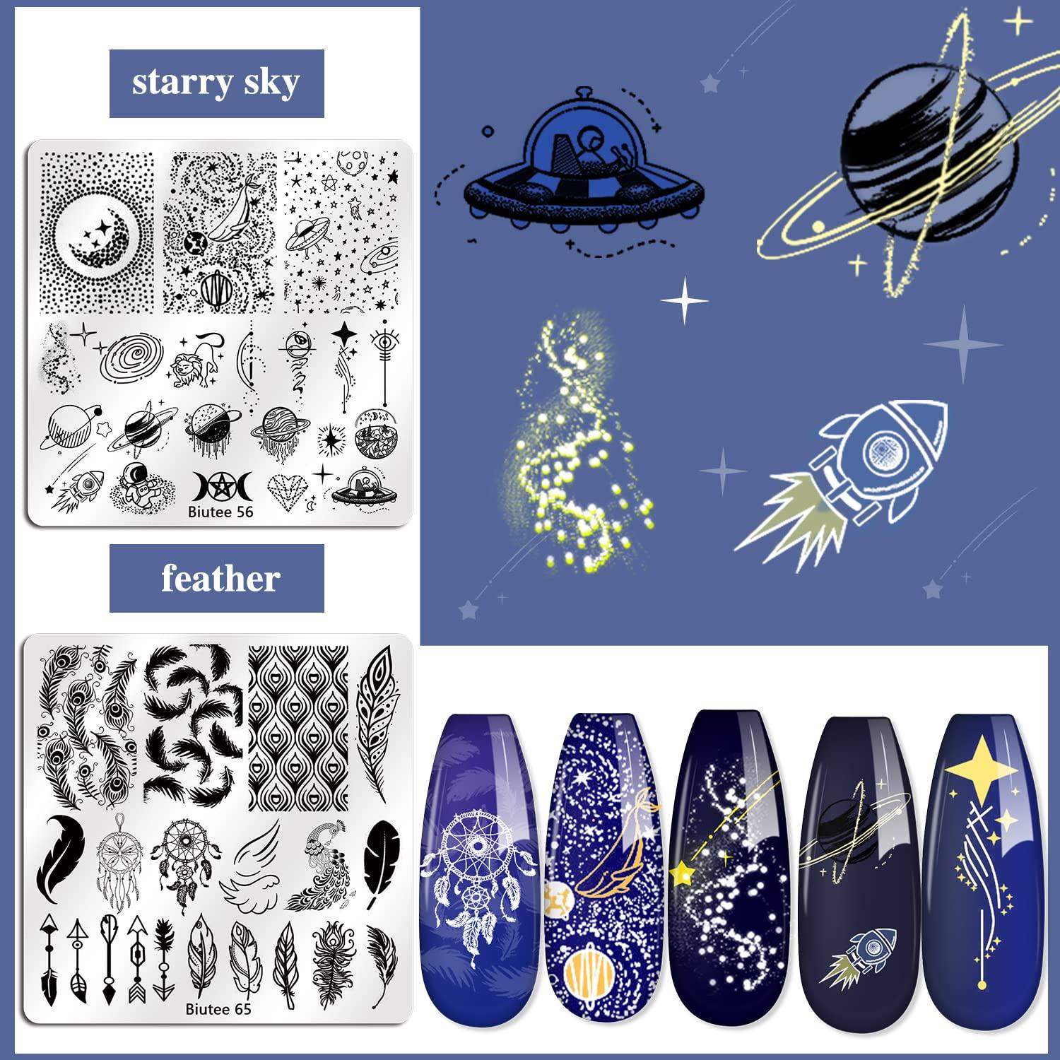 Kit de Estampado de Uñas Biutee 15 Piezas con Estampador