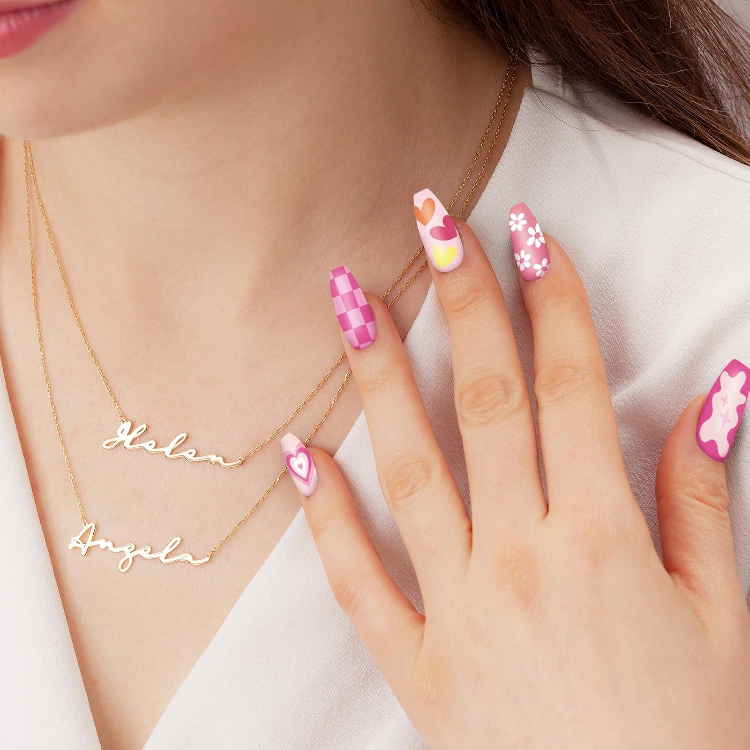 Placas de Uñas Whaline 6 Pcs Estampado Preppy Flores Corazones