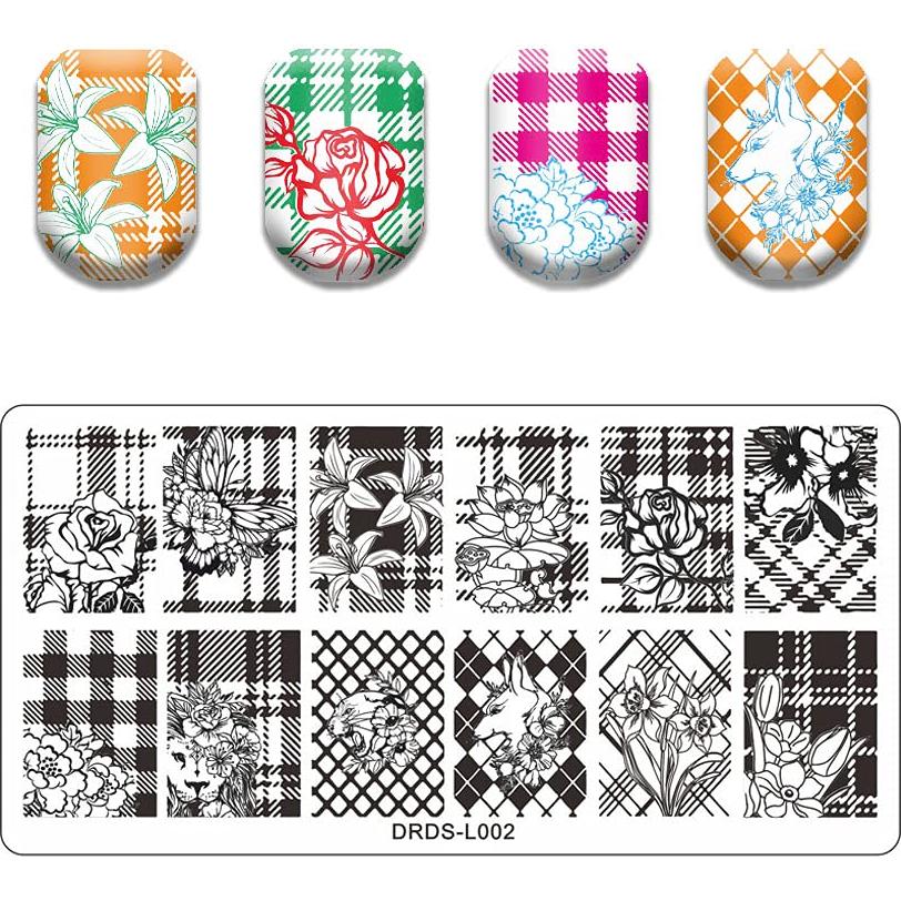 Juego de Placas de Estampado de Uñas VNC 16 Placas + 2 Selladores + 2 Raspadores