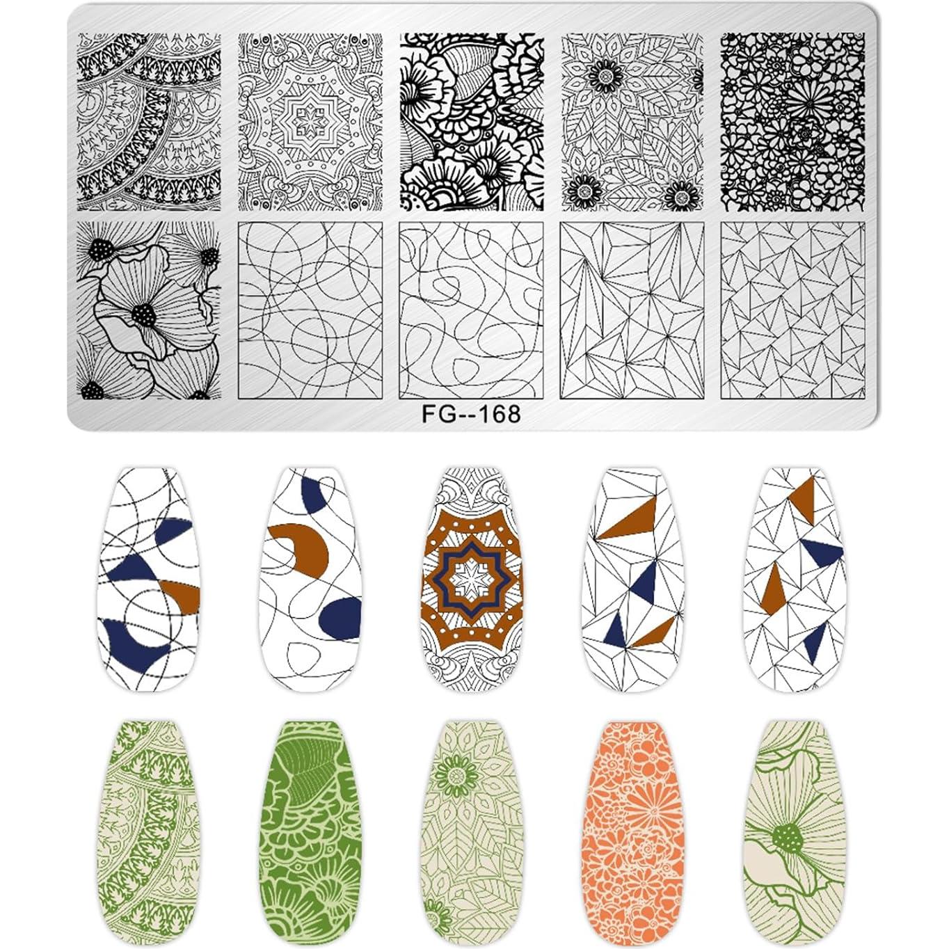Kit de Estampado de Uñas AddFavor 7 Piezas con Sellos y Raspadores